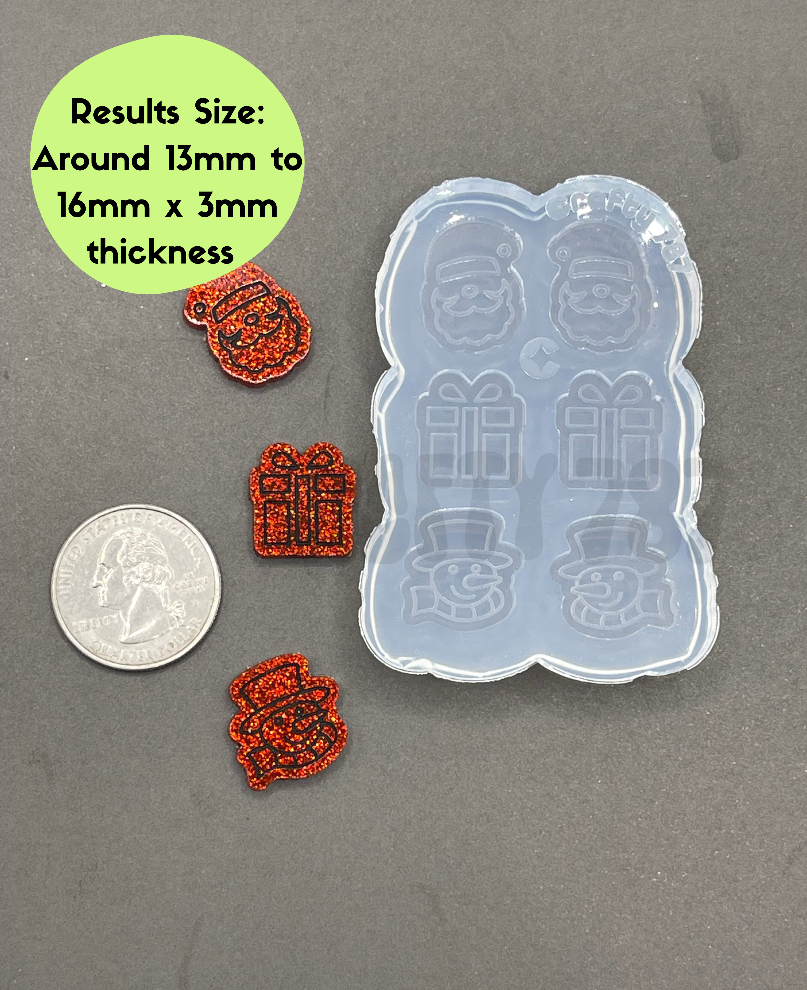 Christmas Variety Studs Silicone Mold, Bits Mold (B14)