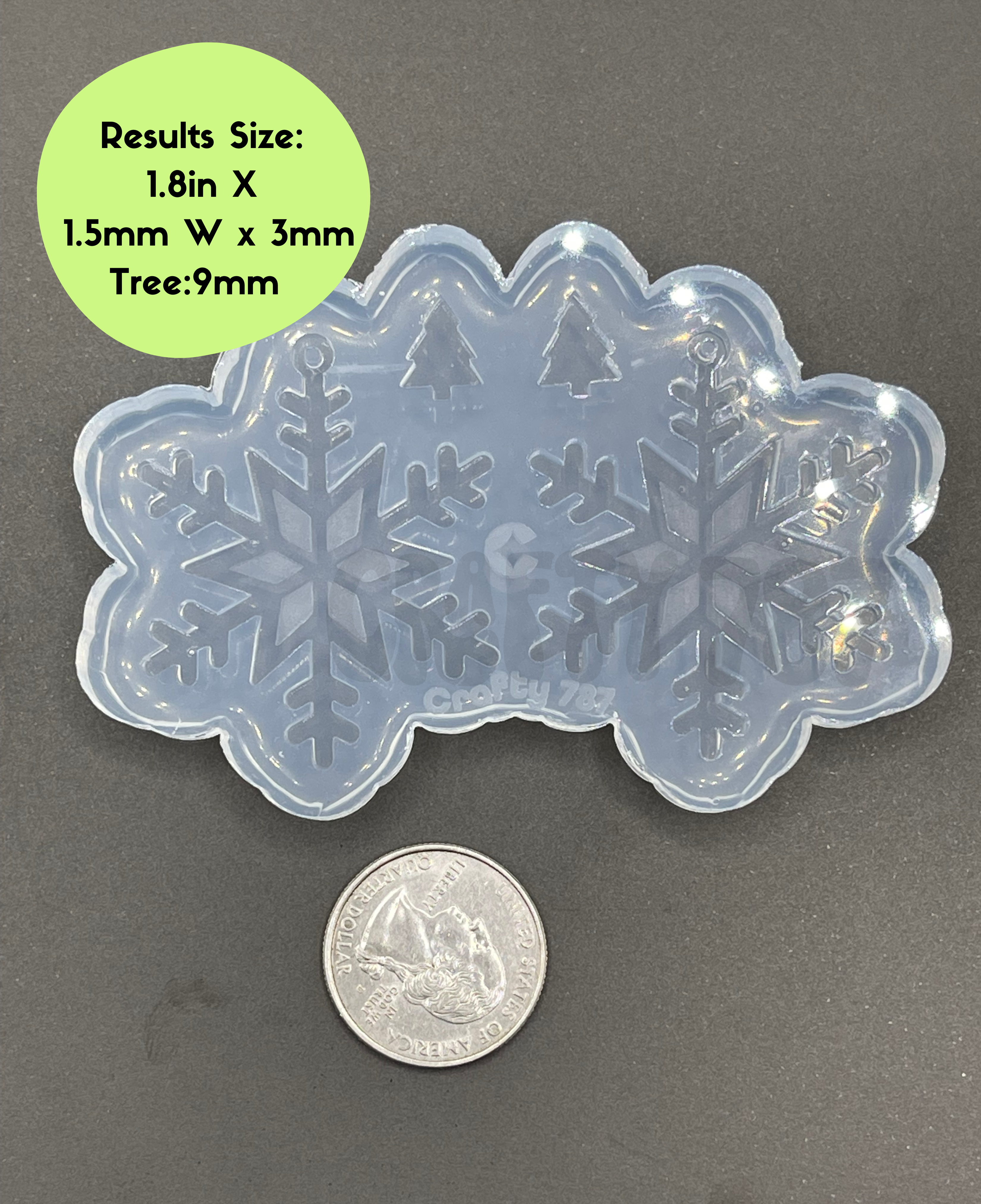 Snow Dangle Earring Silicone Mold (C15)