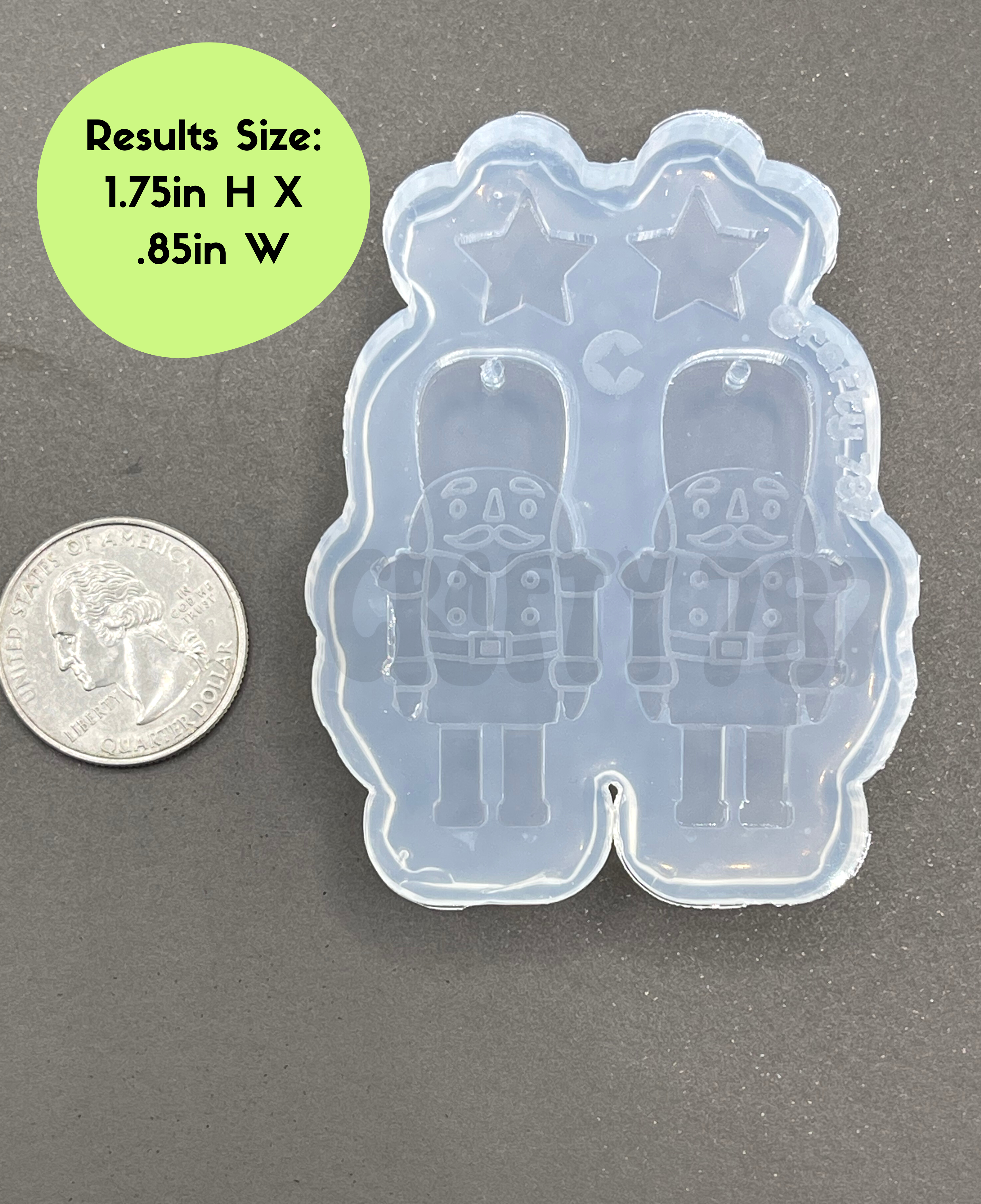 Nutcracker Dangle Earring Silicone Mold (C14)