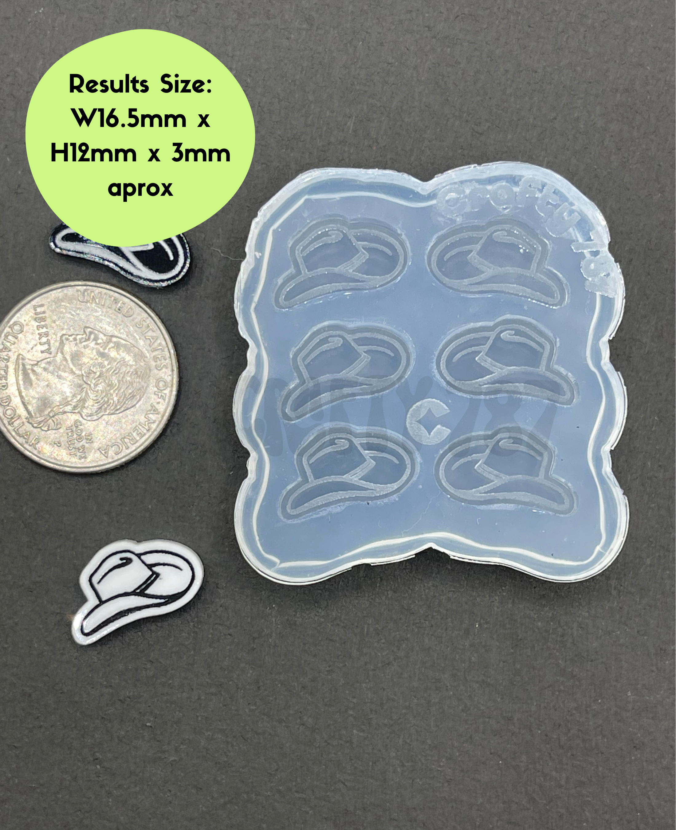 Cowboy Hat Earring/Bits Silicone Mold, Resin Mold & More, Western Style Mold (A13)