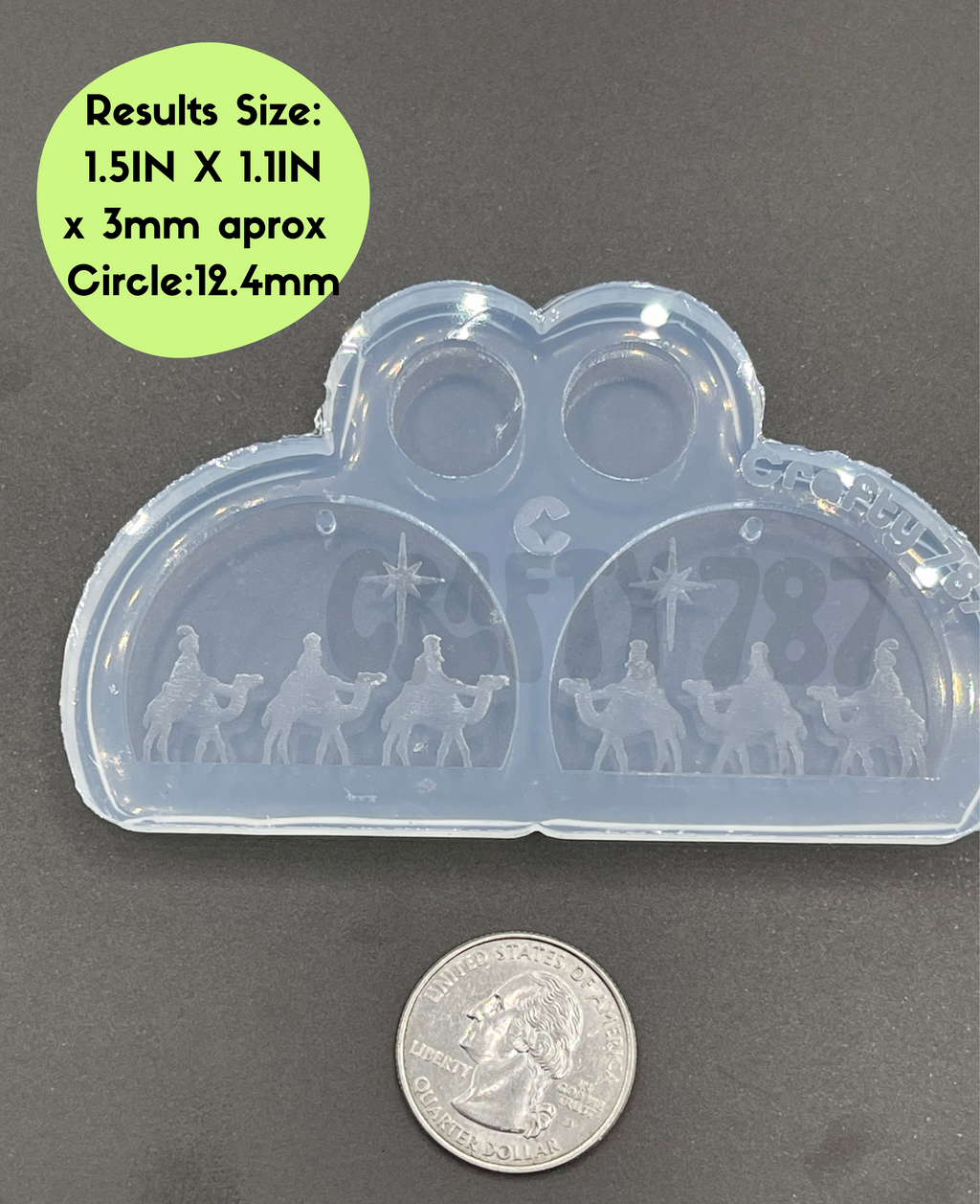 Three Kings Dangle Earring Silicone Mold, Tres Reyes Magos (C14)