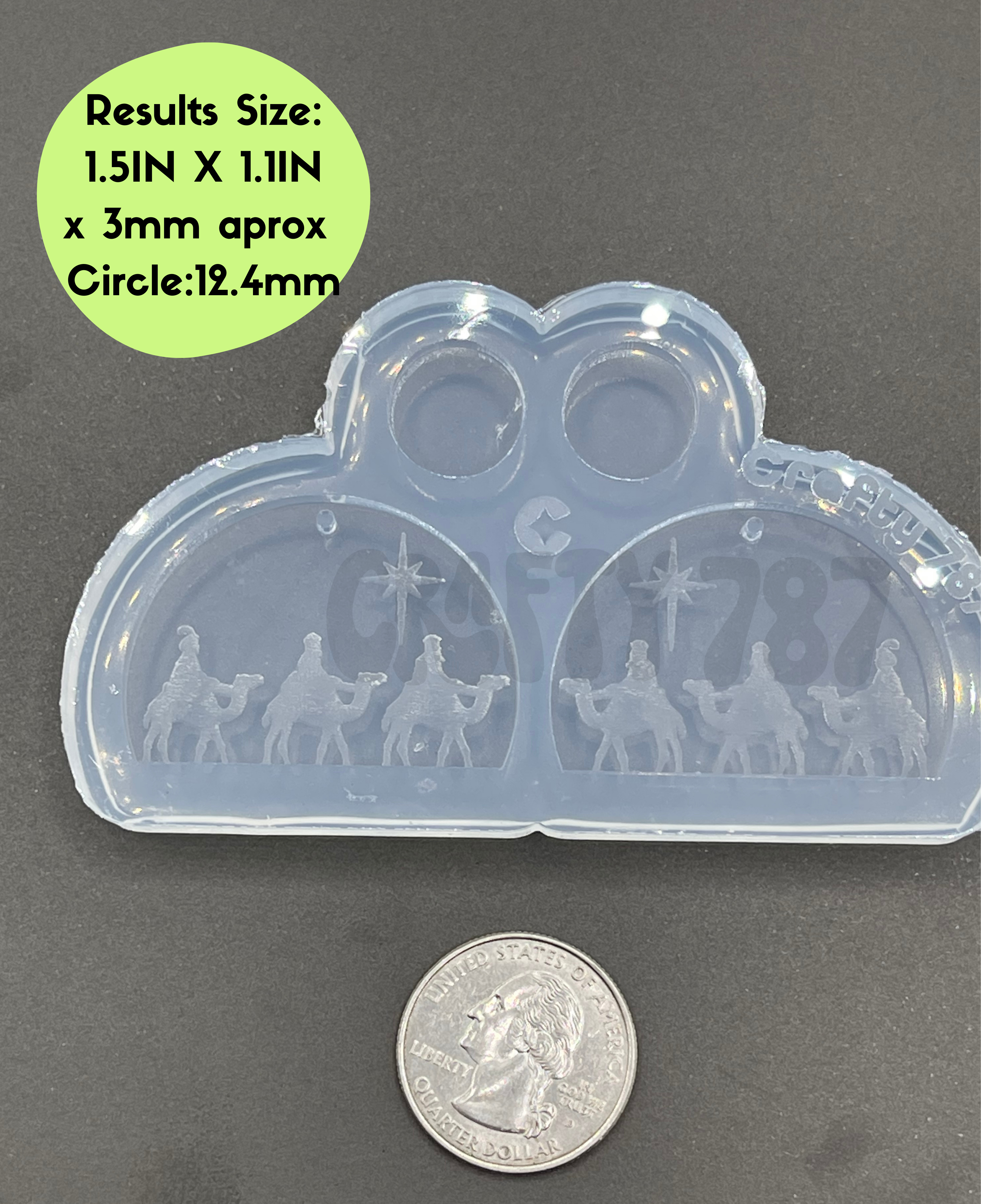 Three Kings Dangle Earring Silicone Mold, Tres Reyes Magos (C14)