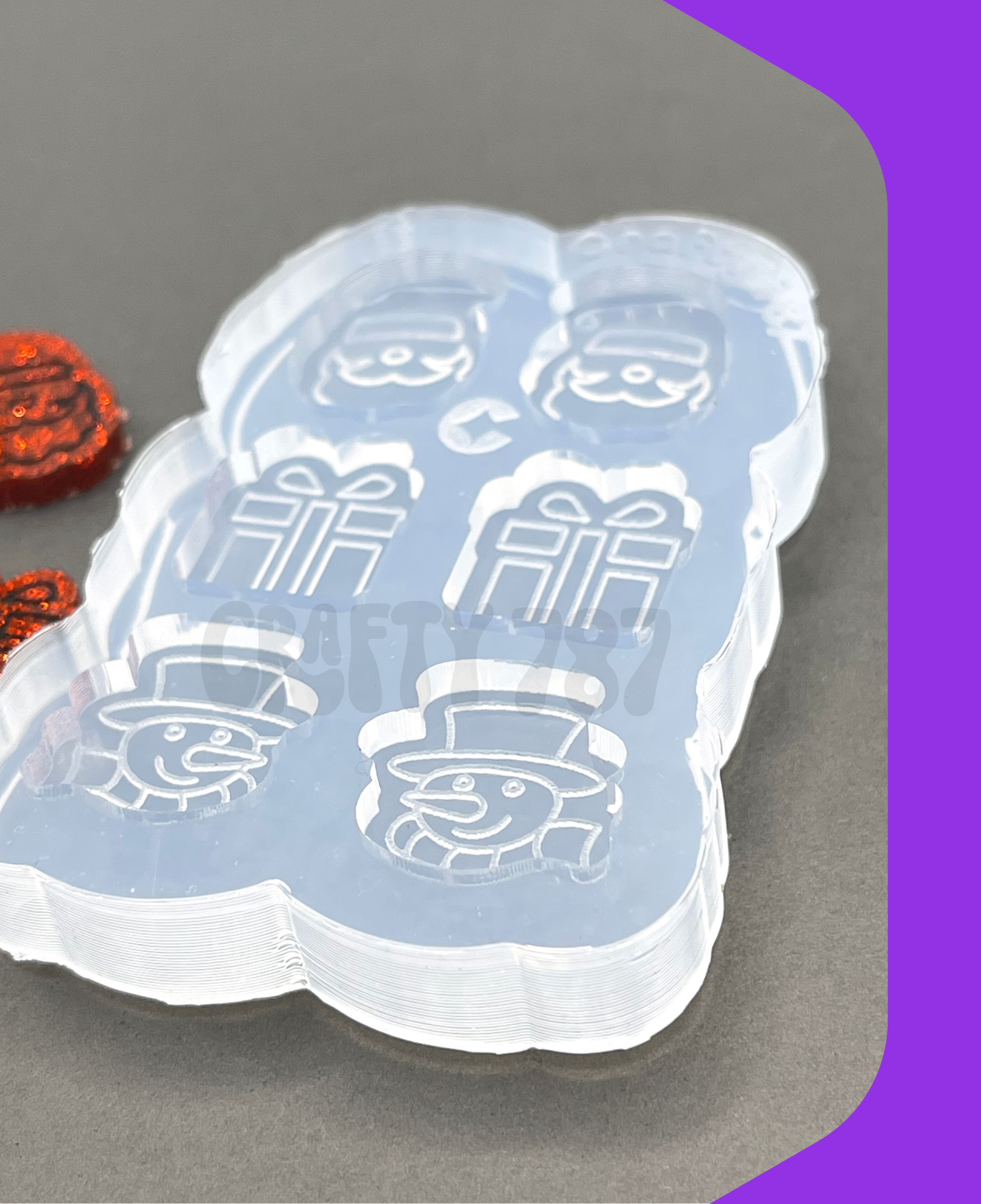 Christmas Variety Studs Silicone Mold, Bits Mold (B14)