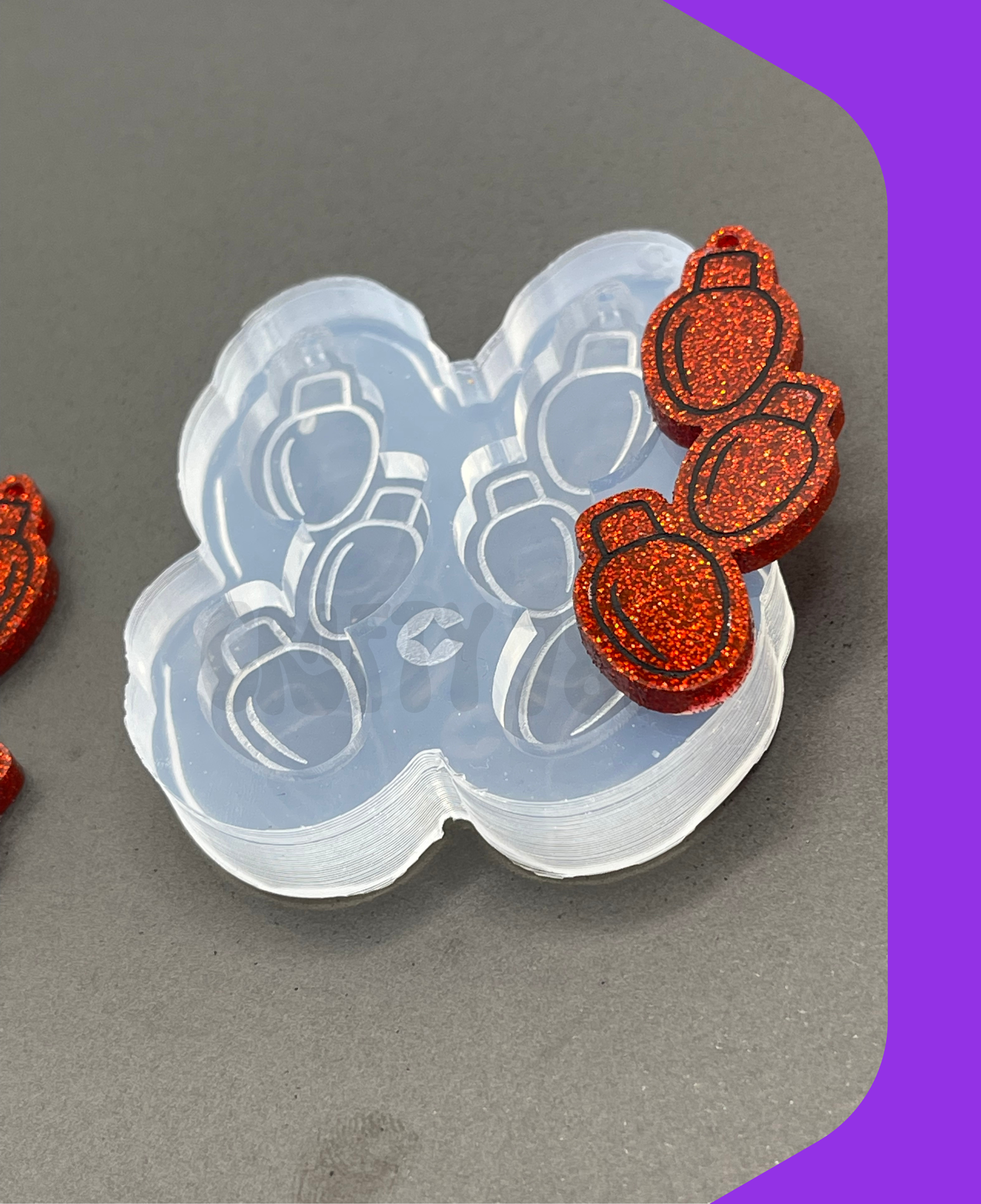 Christmas Bulbs Dangle Earring Silicone Mold(C15)