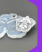 Load image into Gallery viewer, Pug Dog Dangle Earring/Keychain Silicone Mold(C13)
