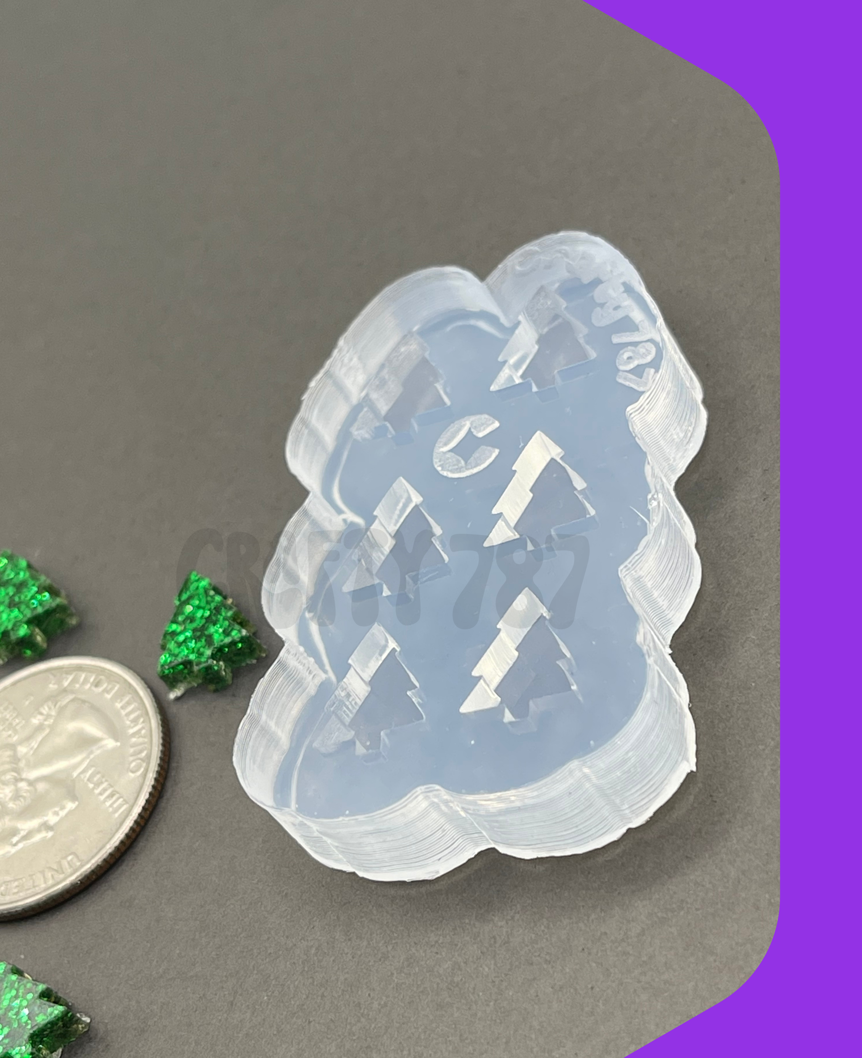 Mini Christmas Tree Stud Earring Silicone Mold (A14)