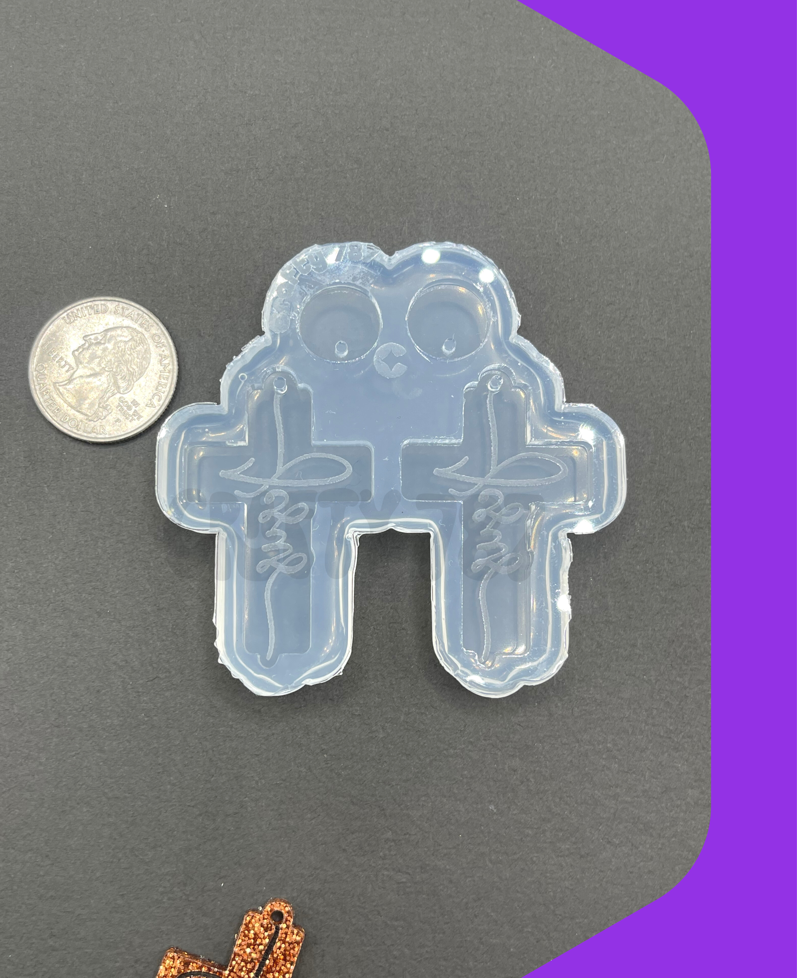 Cross Dangle Earring Silicone Mold, Keychain Mold (C14)