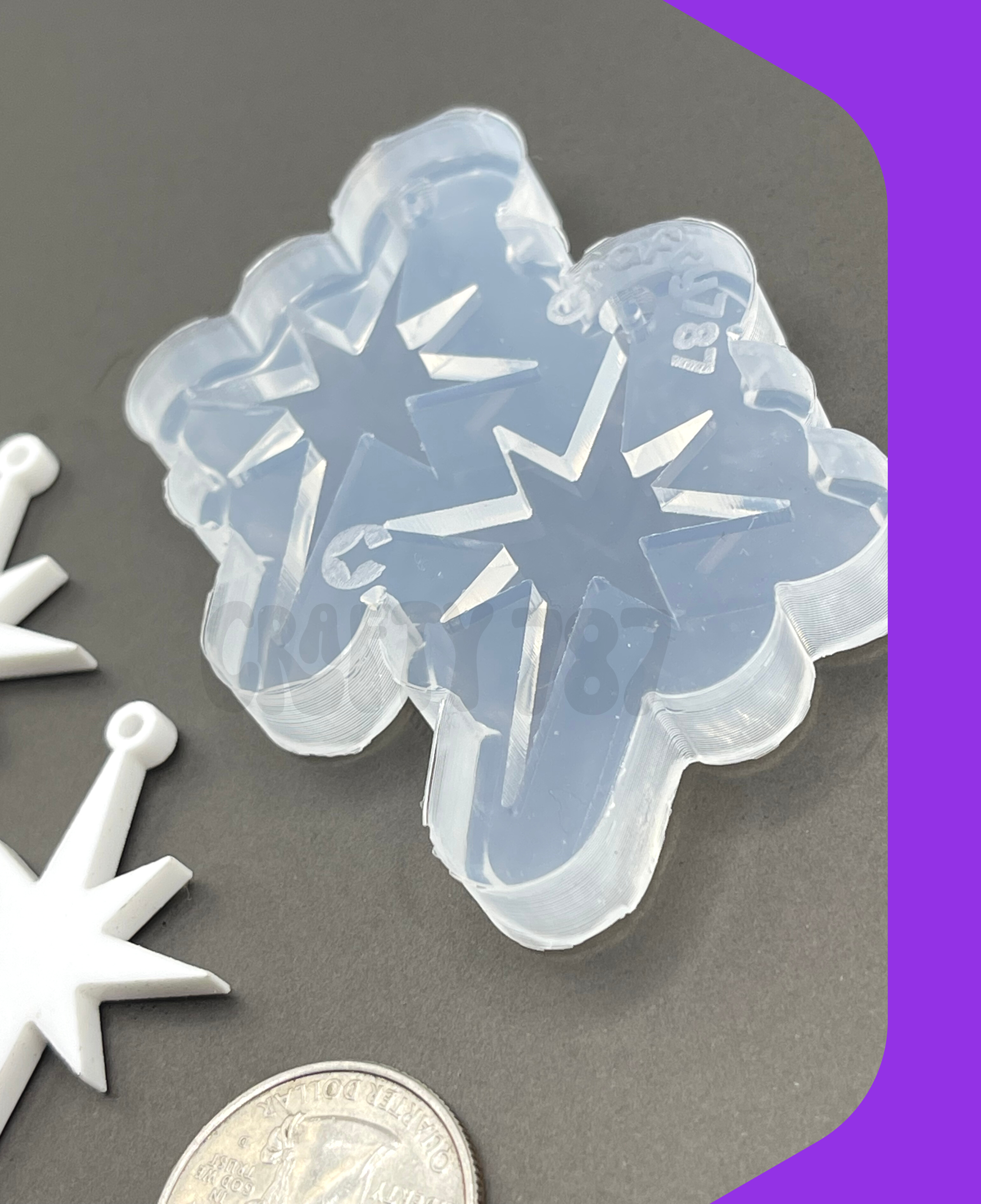 Christmas Star Dangle Earring Silicone Mold (C15)