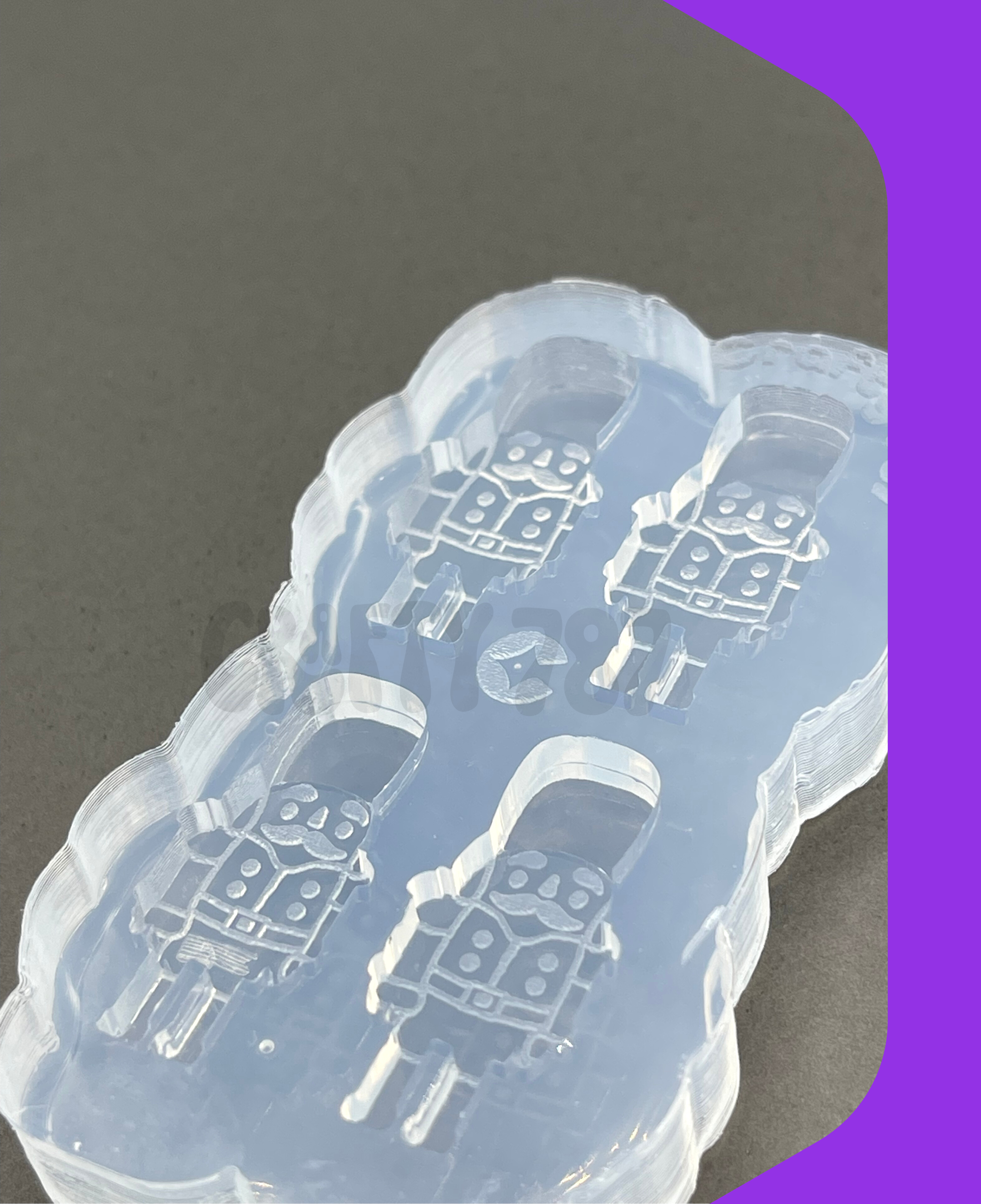 Nutcracker Stud Earring Silicone Mold, Bits molds (A14)