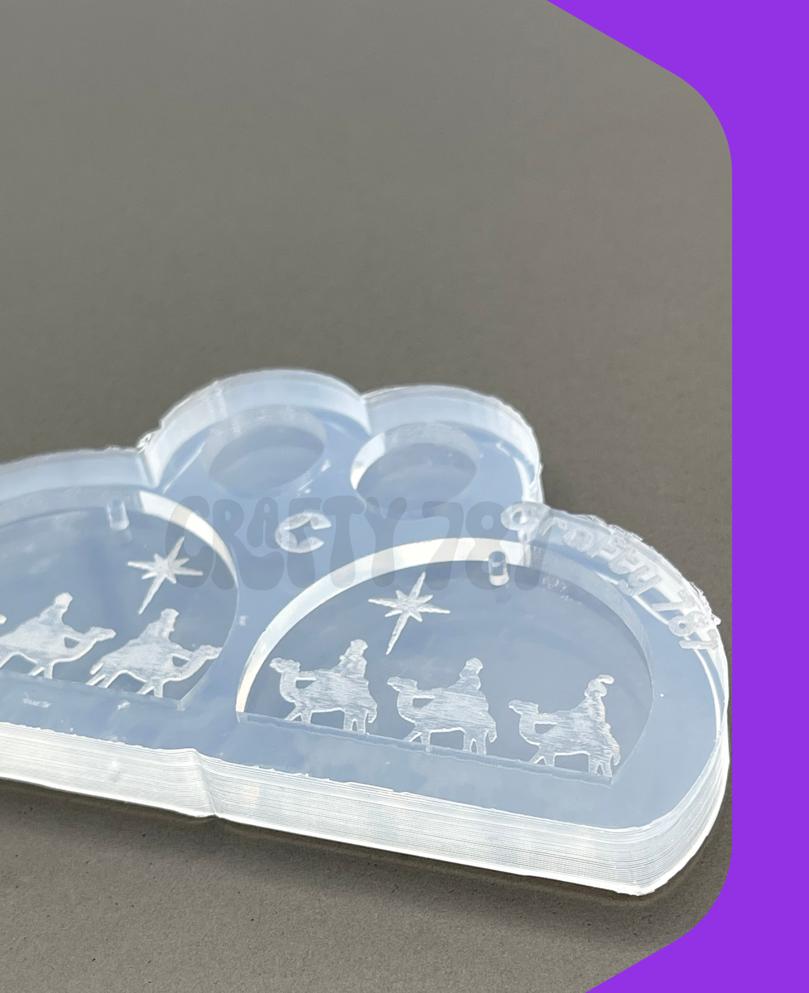 Three Kings Dangle Earring Silicone Mold, Tres Reyes Magos (C14)