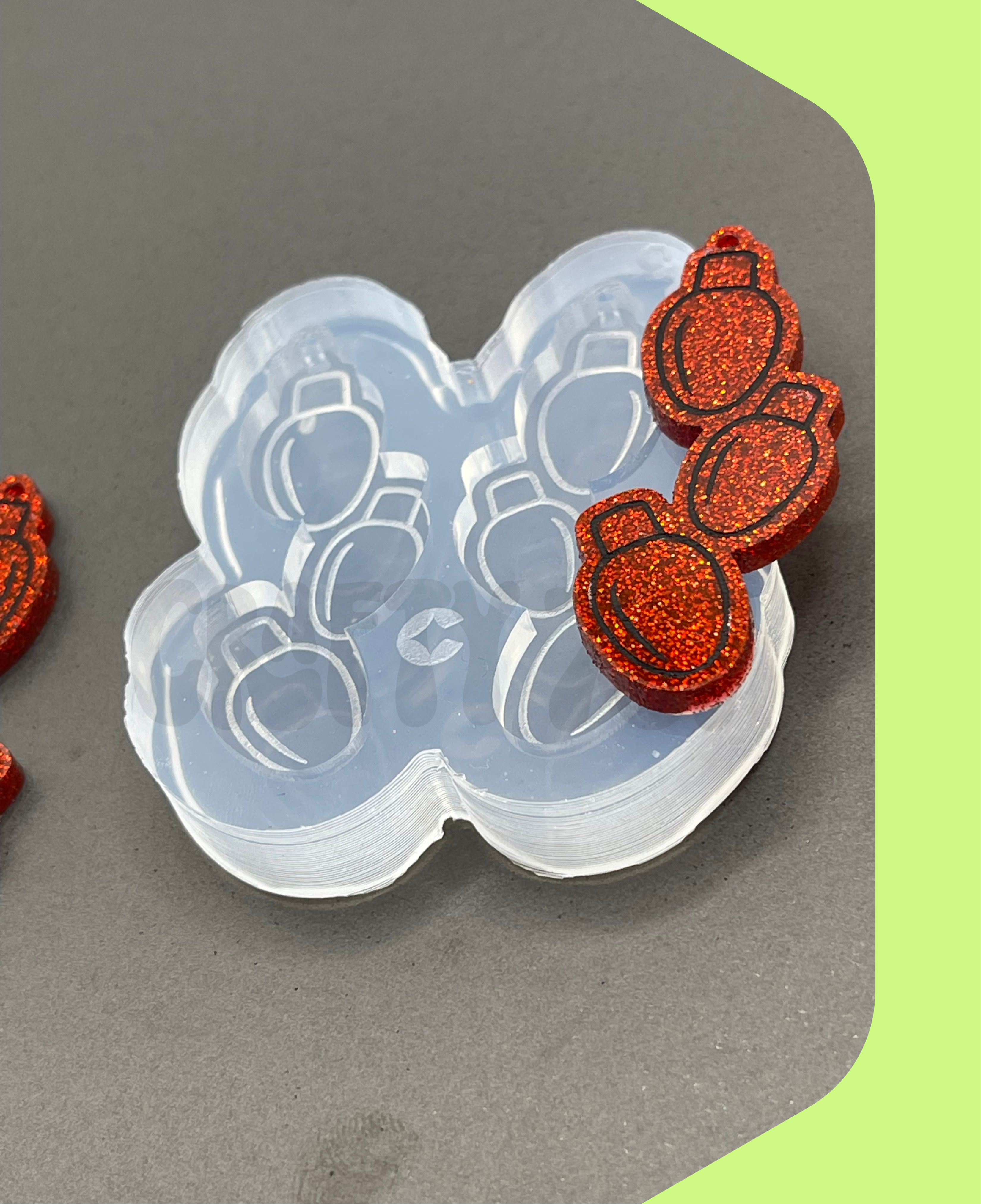 Christmas Bulbs Dangle Earring Silicone Mold(C15)