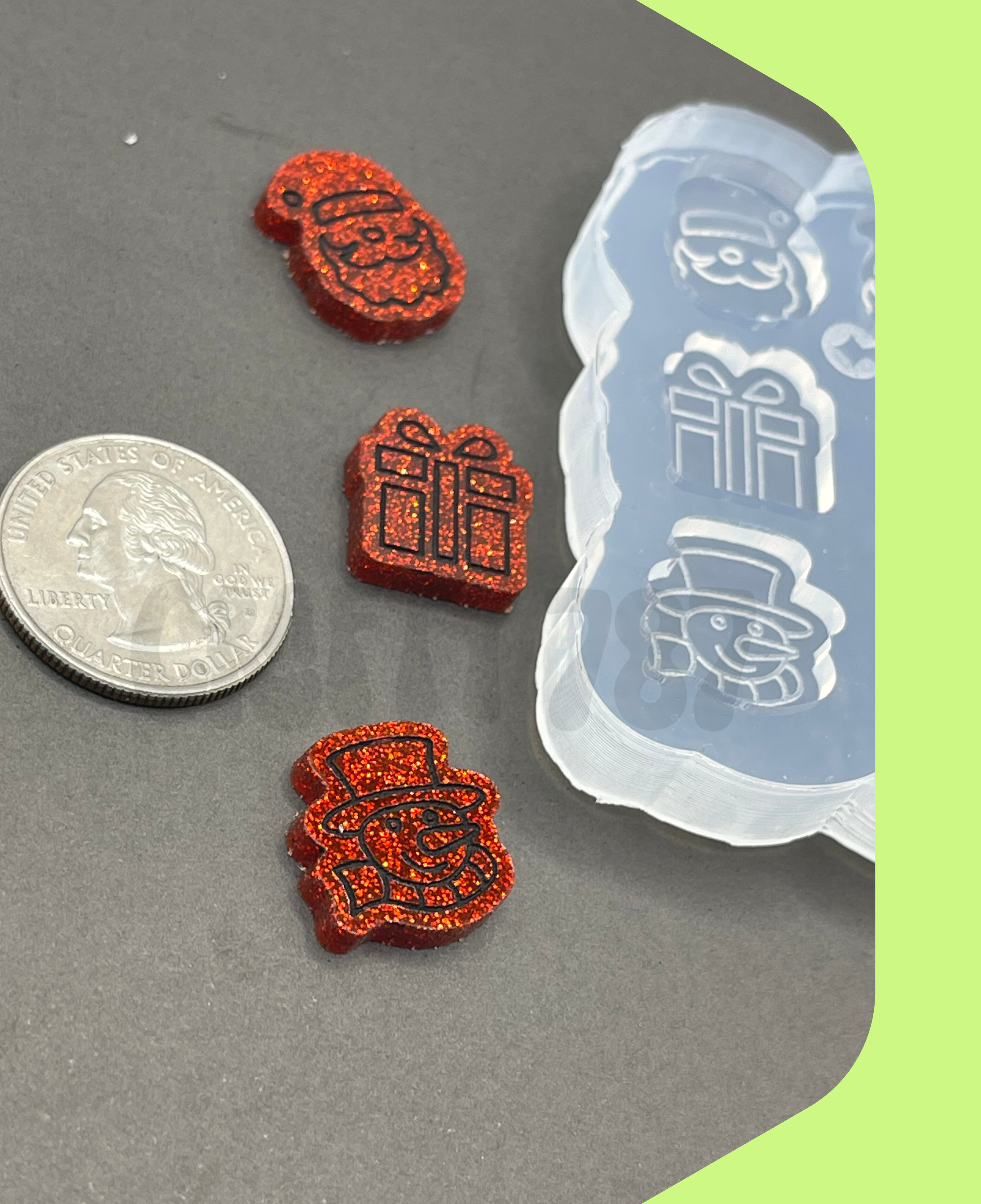 Christmas Variety Studs Silicone Mold, Bits Mold (B14)