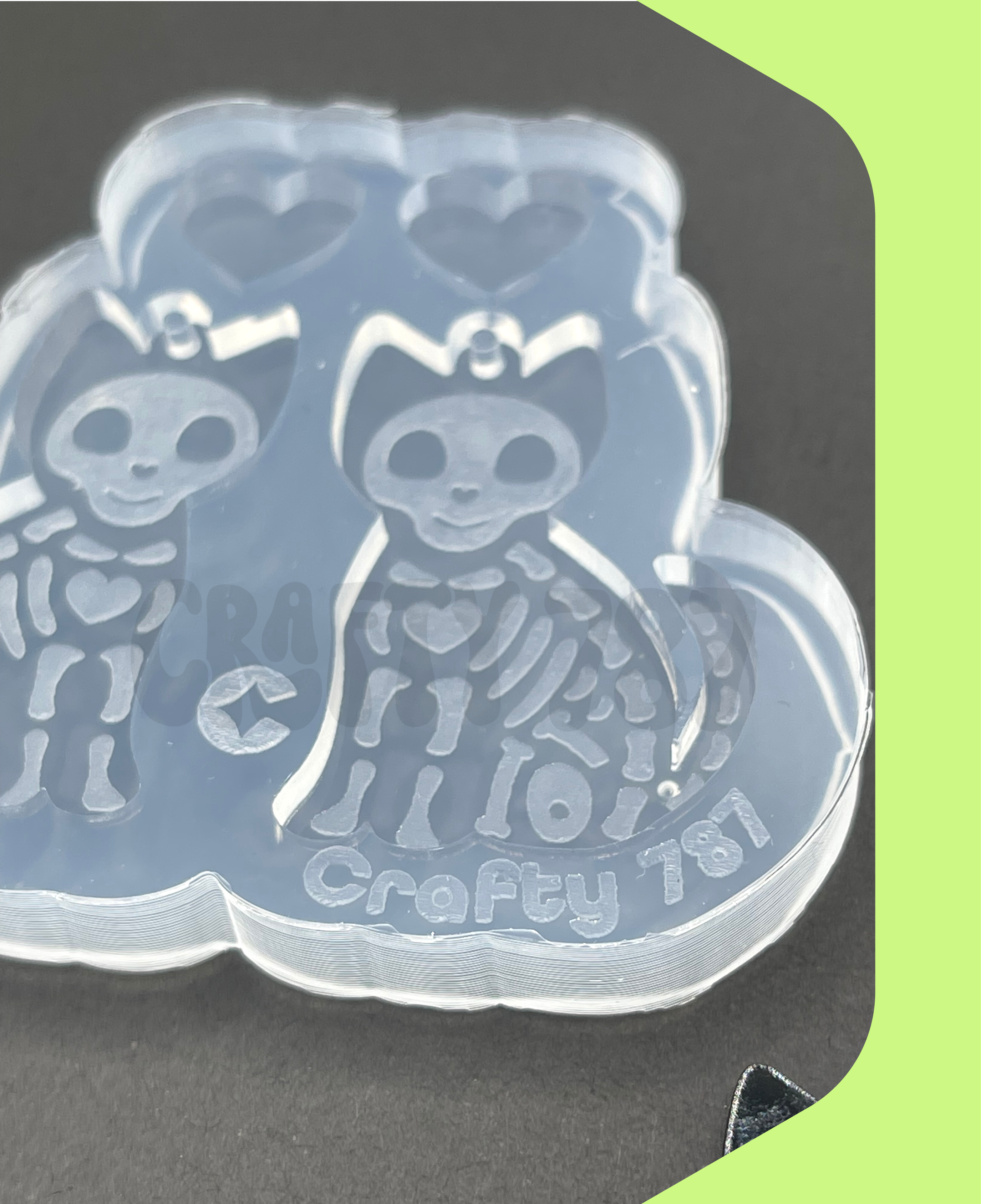 Cat Skeleton Dangle Earring Silicone Mold, Resin Mold & More (C5)