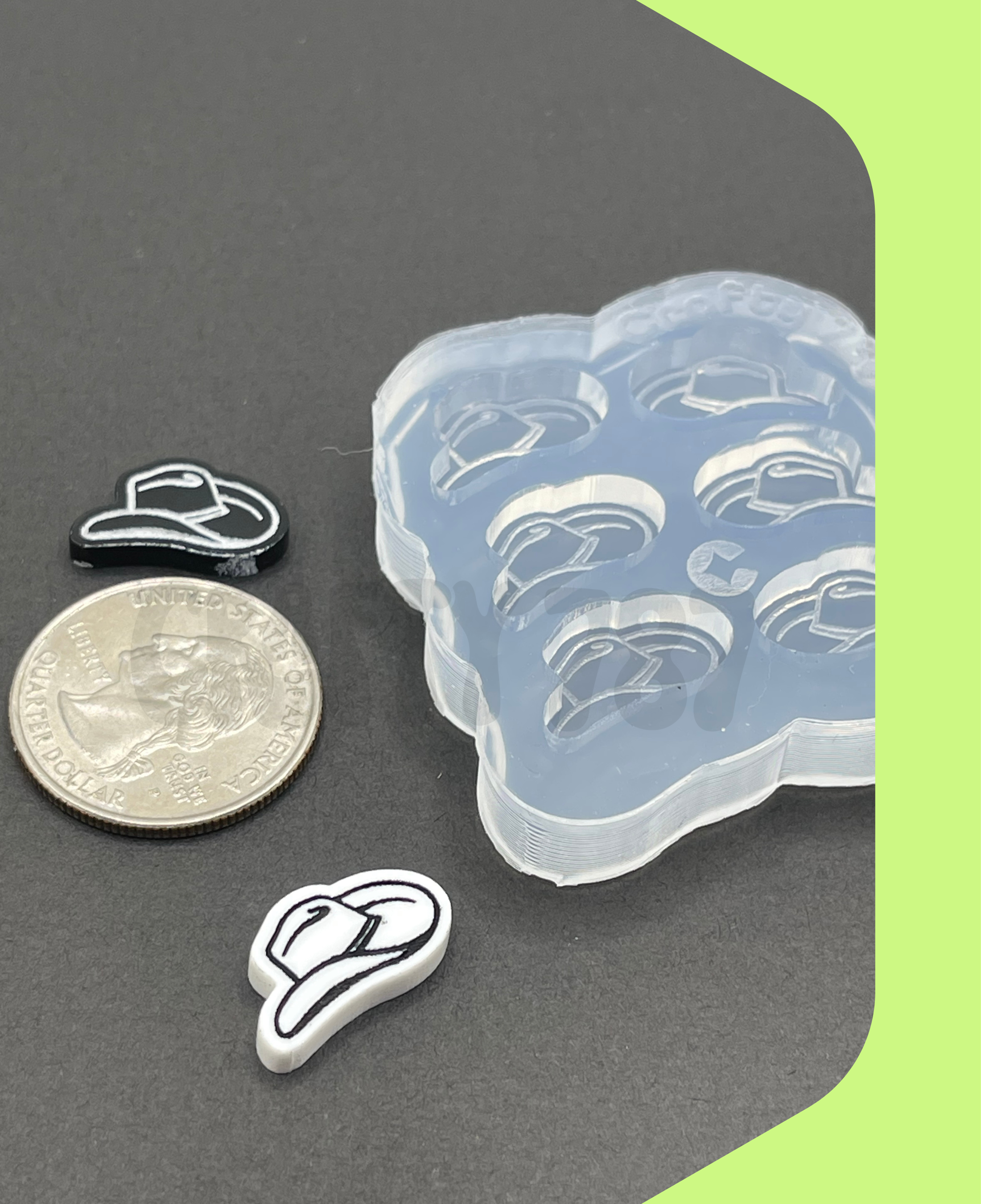 Cowboy Hat Earring/Bits Silicone Mold, Resin Mold & More, Western Style Mold (A13)