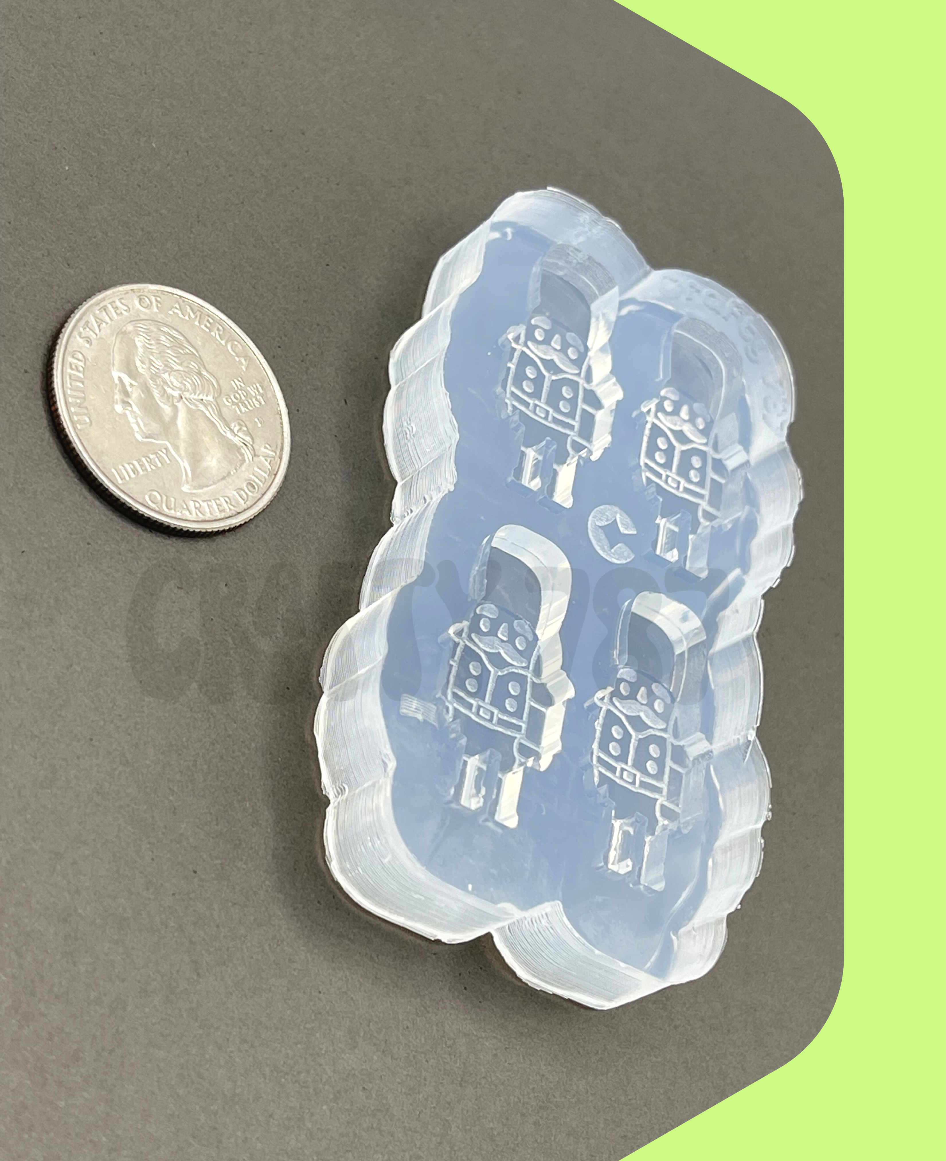 Nutcracker Stud Earring Silicone Mold, Bits molds (A14)