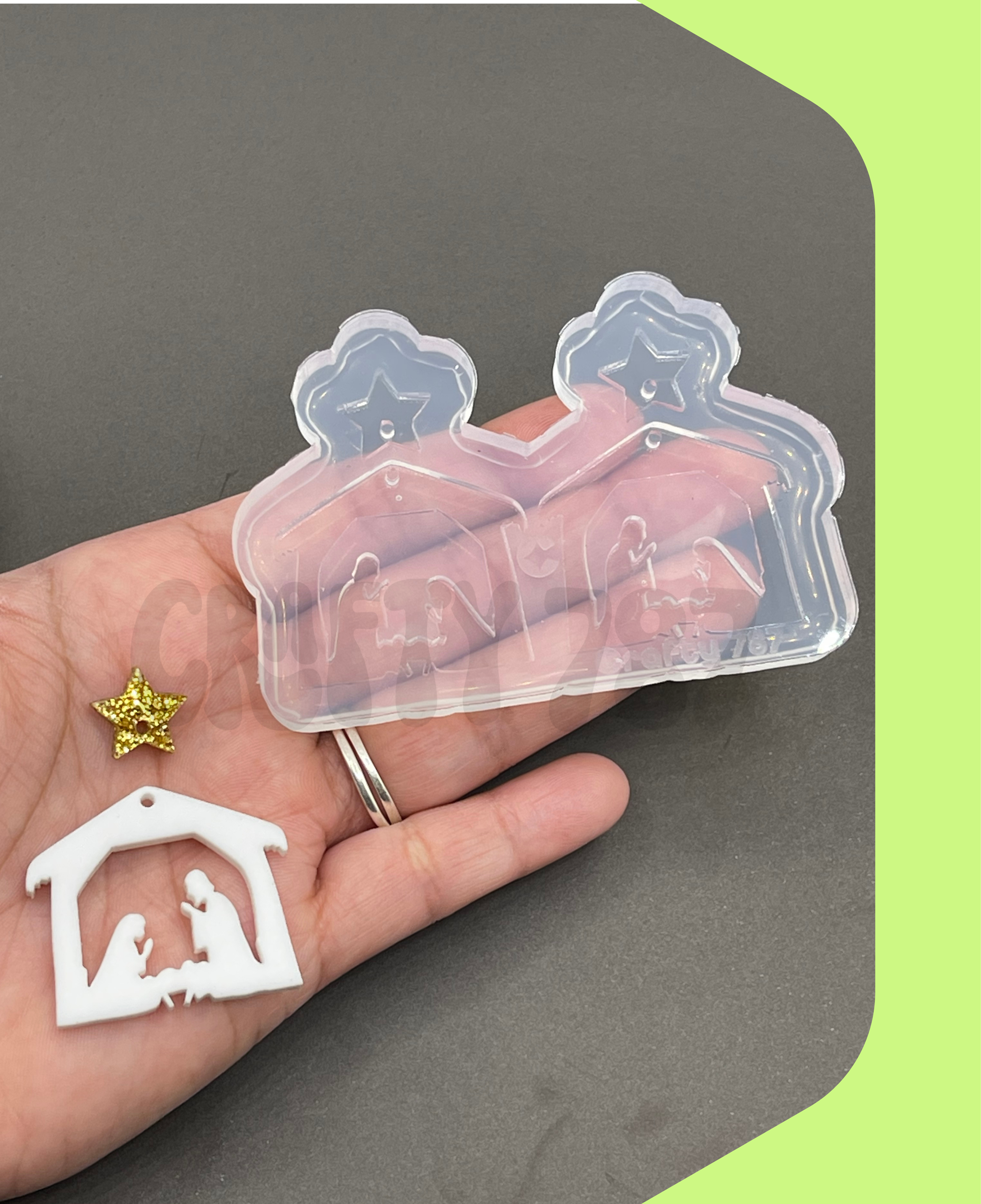 Nativity Dangle Earring Silicone Mold (C14)
