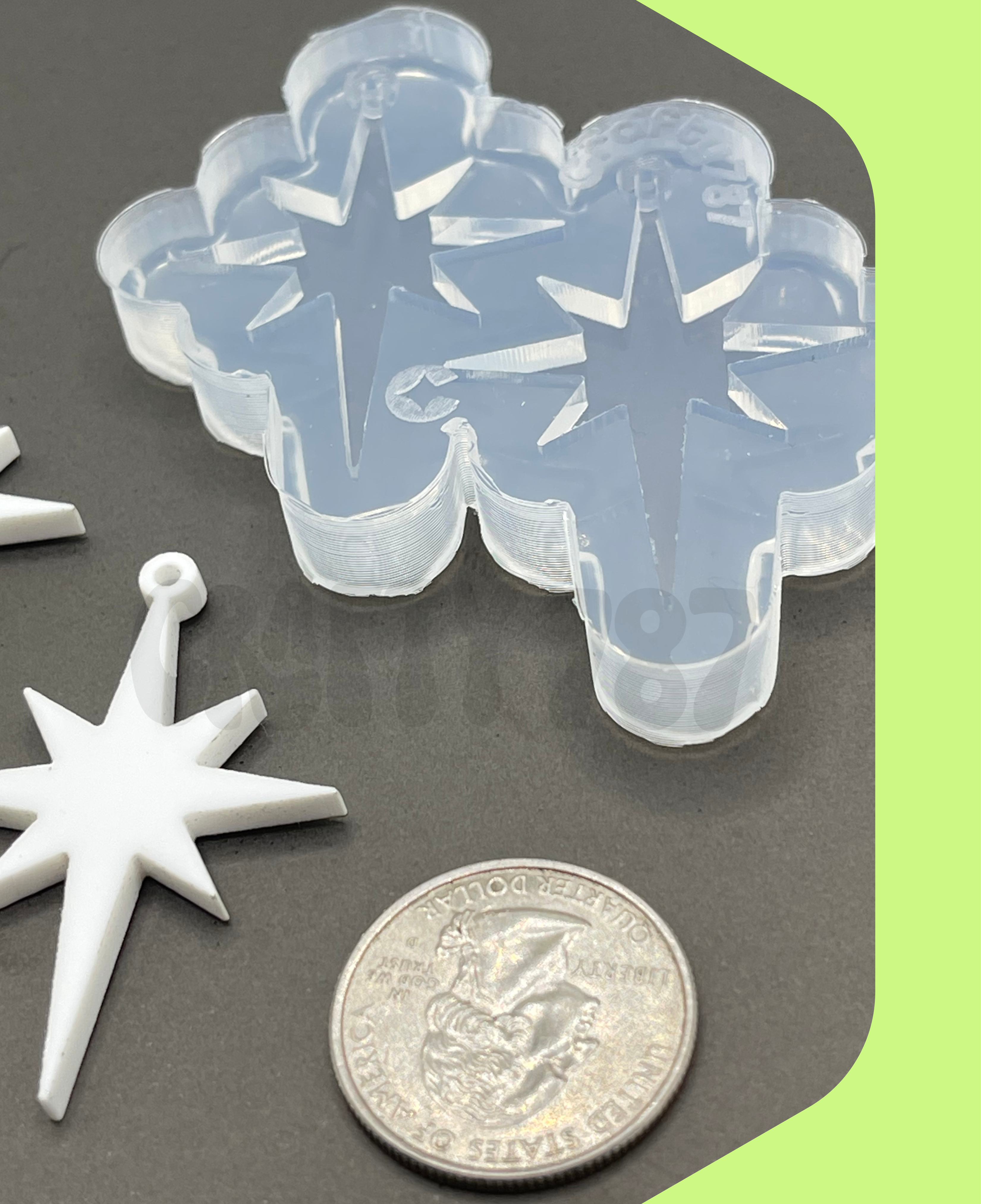 Christmas Star Dangle Earring Silicone Mold (C15)