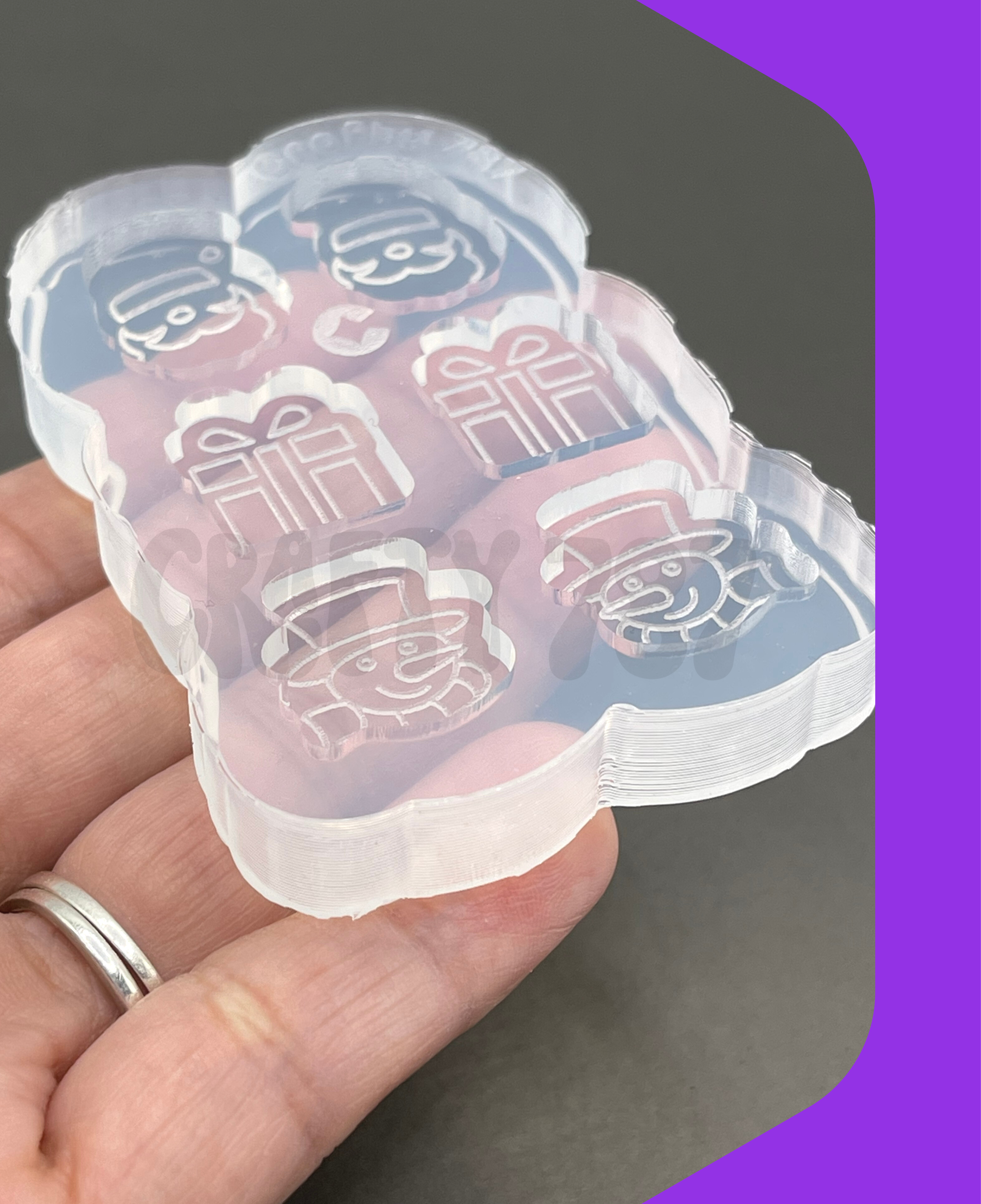 Christmas Variety Studs Silicone Mold, Bits Mold (B14)