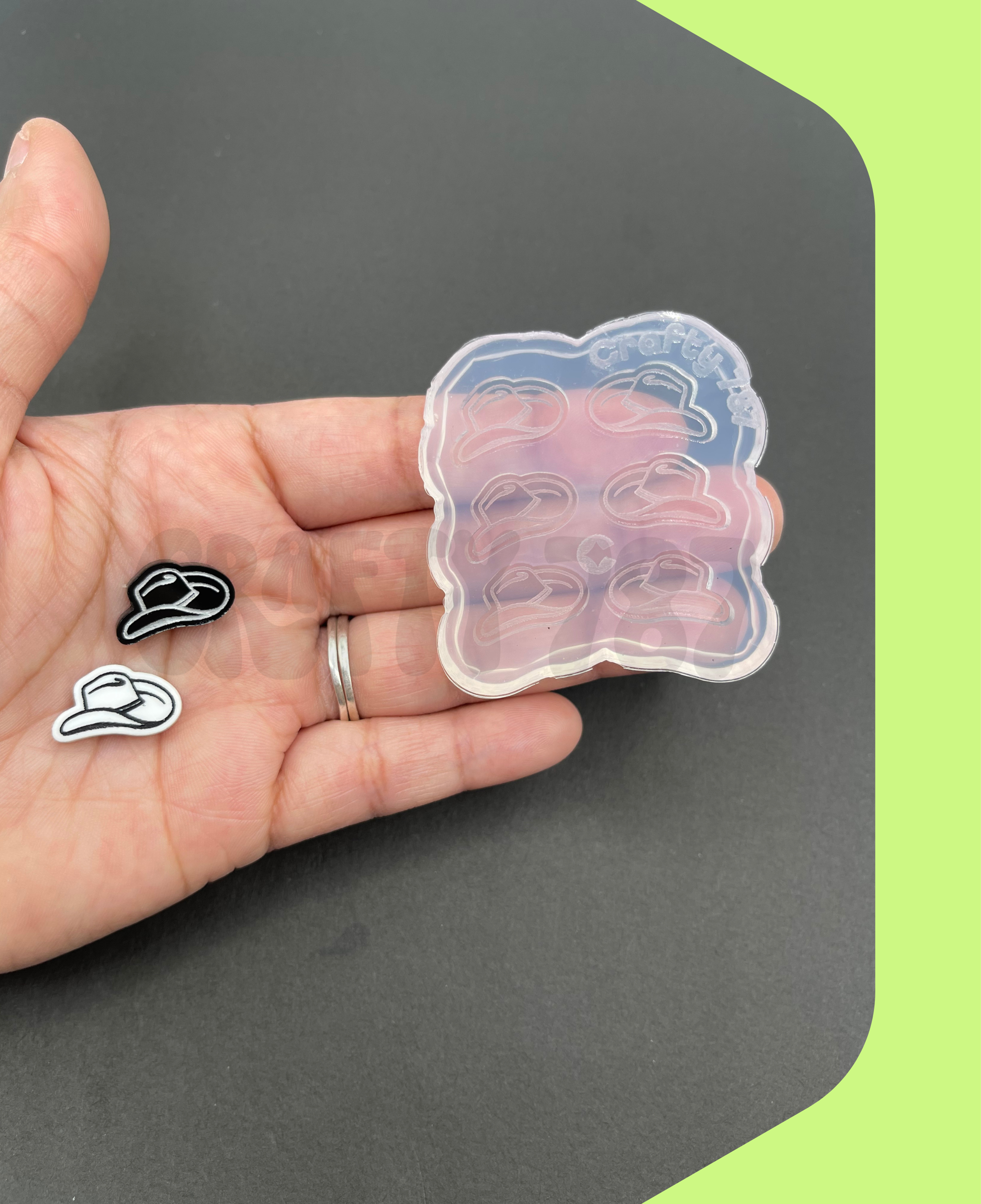 Cowboy Hat Earring/Bits Silicone Mold, Resin Mold & More, Western Style Mold (A13)
