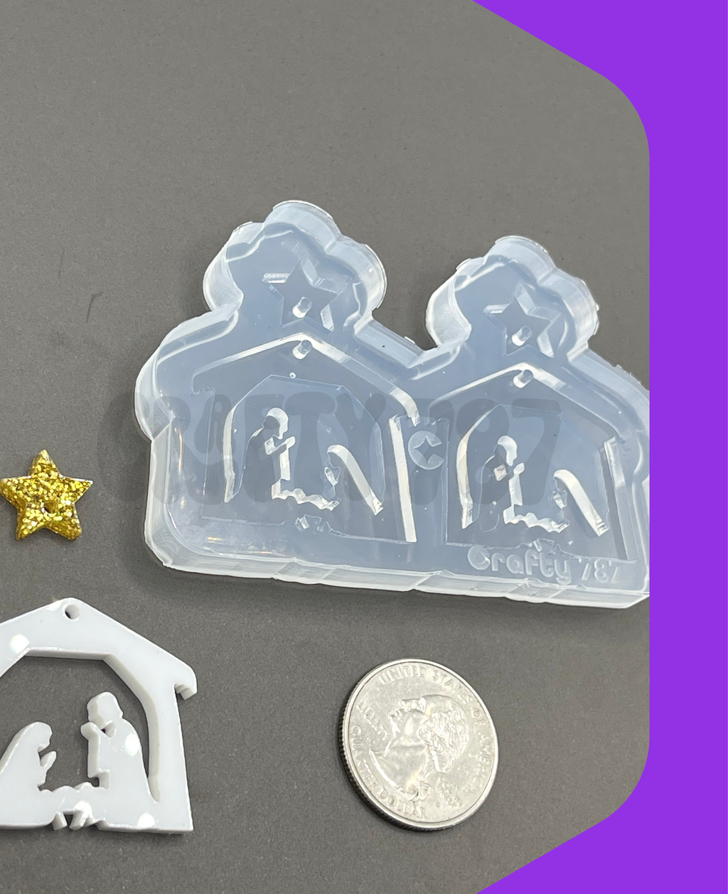 Nativity Dangle Earring Silicone Mold (C14)