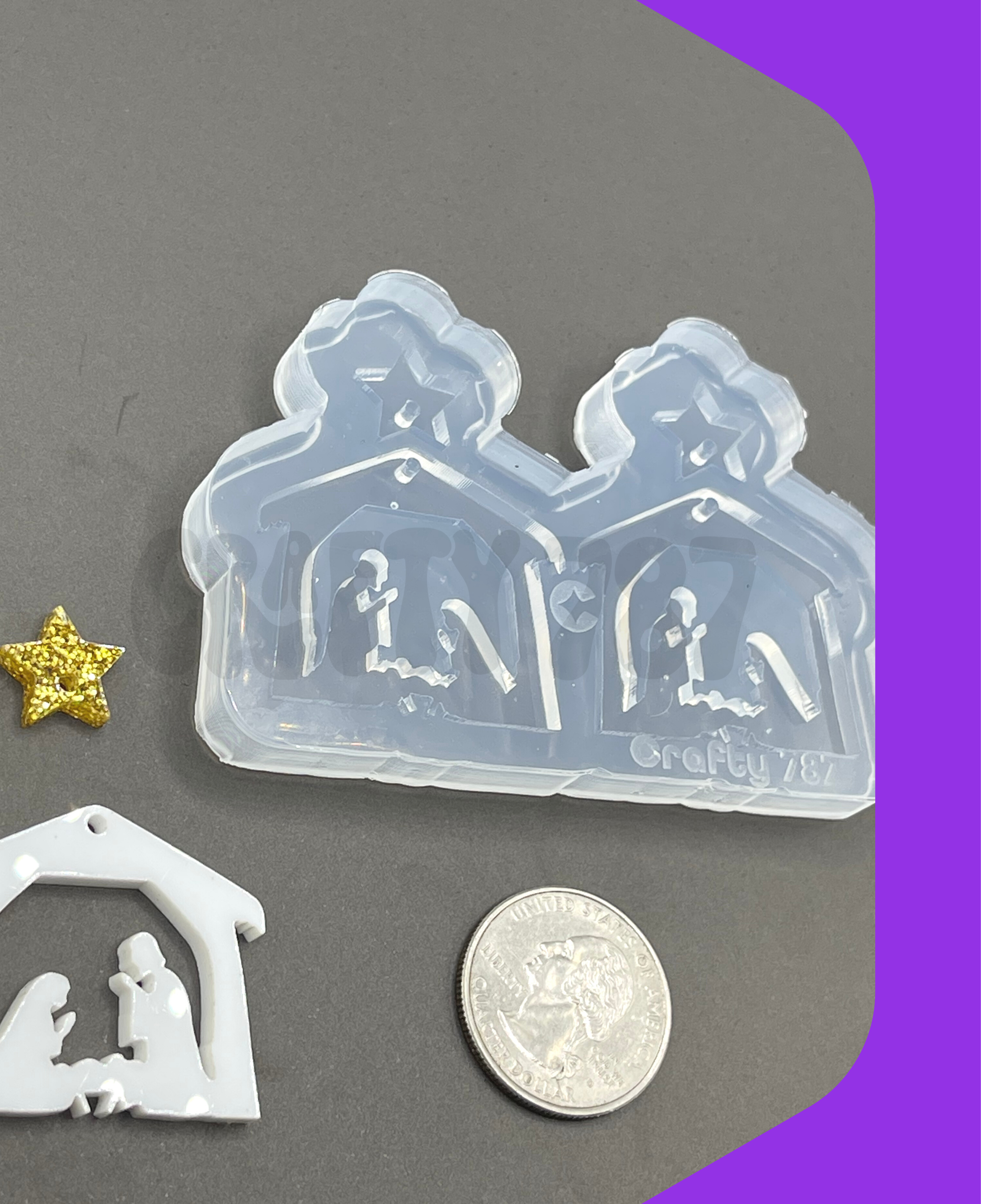 Nativity Dangle Earring Silicone Mold (C14)