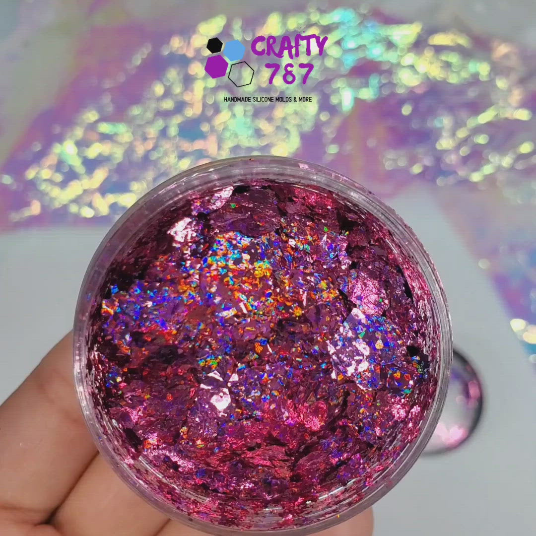 Pink Holographic Foil Flakes
