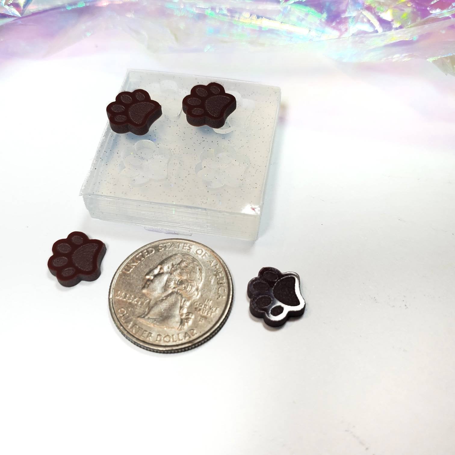 Dog Paw Stud Earring Silicone Silicone Mold(B11)