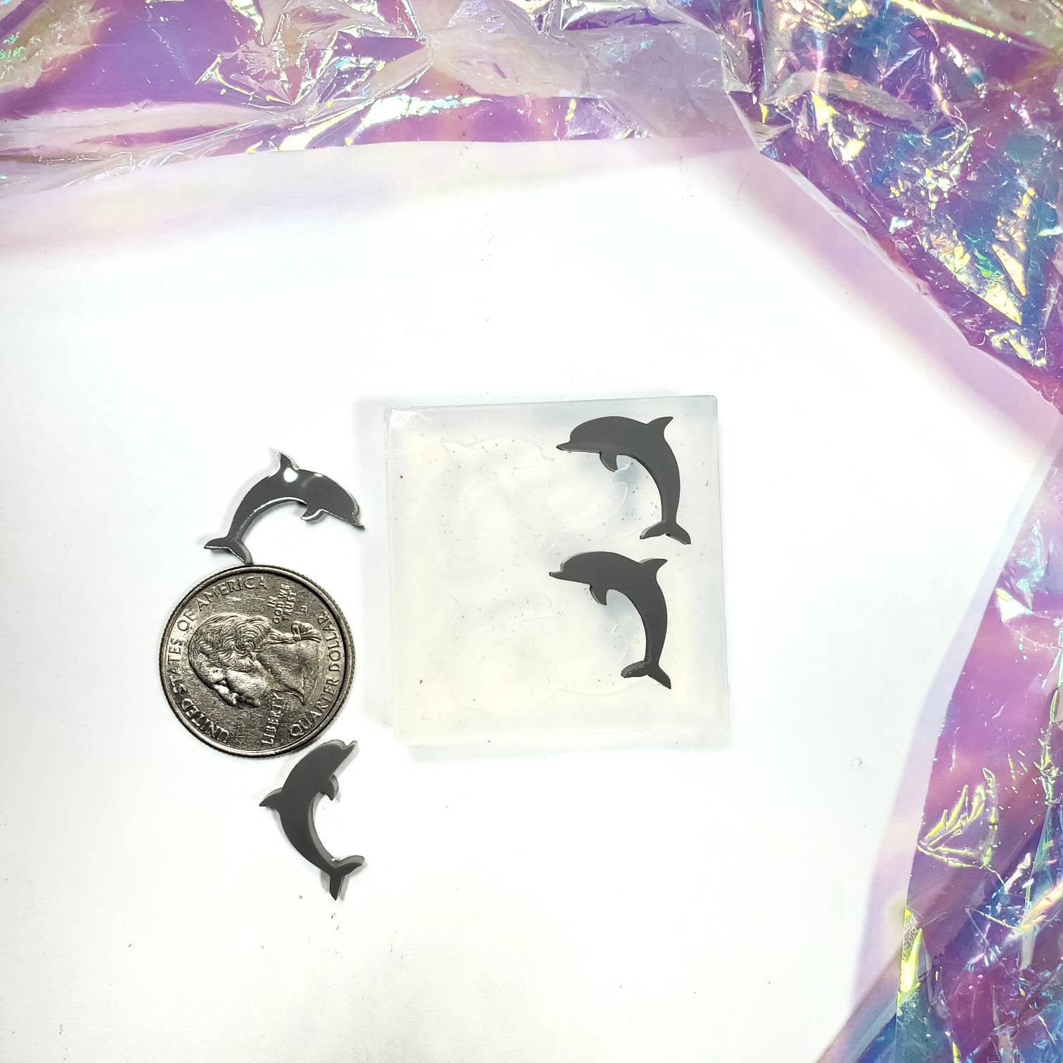 Dolphin Stud Earring Silicone Mold(B11)