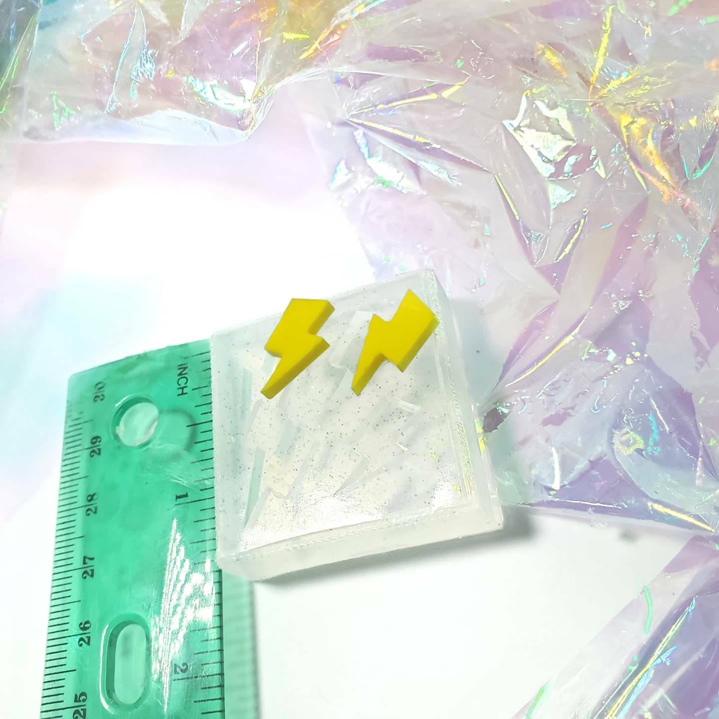 Lightning Bolt Earring Silicone Mold Stud Resin Jewelry Mold | Crafter Mold Crafty787 Silicone Mold Earring Mold | 2 Pairs(B12)