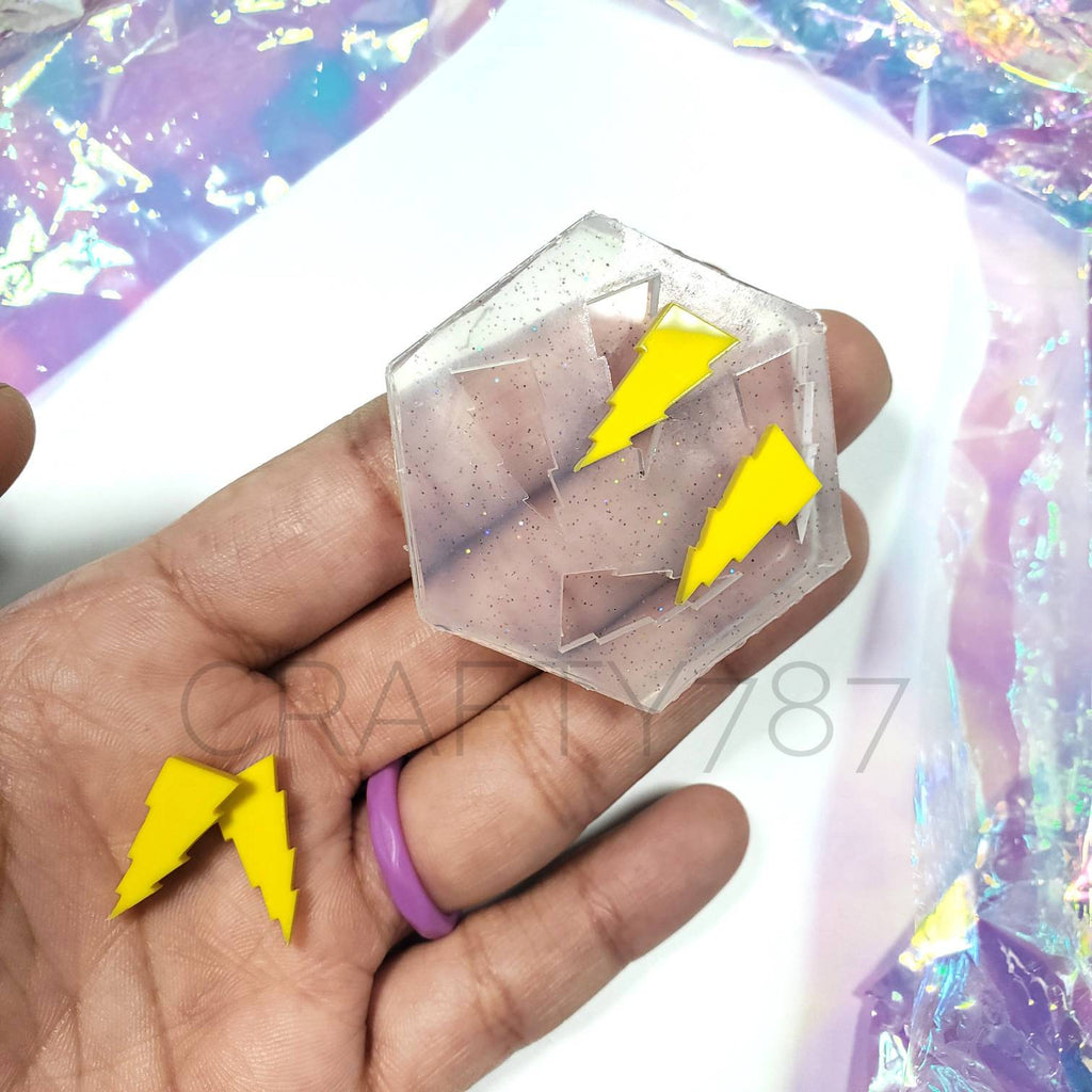 Lightning Bolt Earring Silicone Mold | Jewelry Mold | Earring Mold | Resin Mold(B12)
