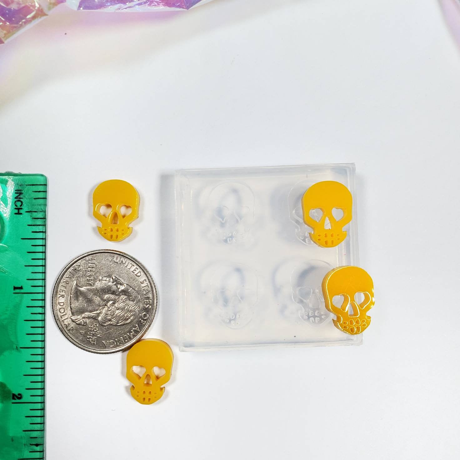 Sugar Skull Stud Earring Silicone Mold 10.7mm x 15mm(A11)