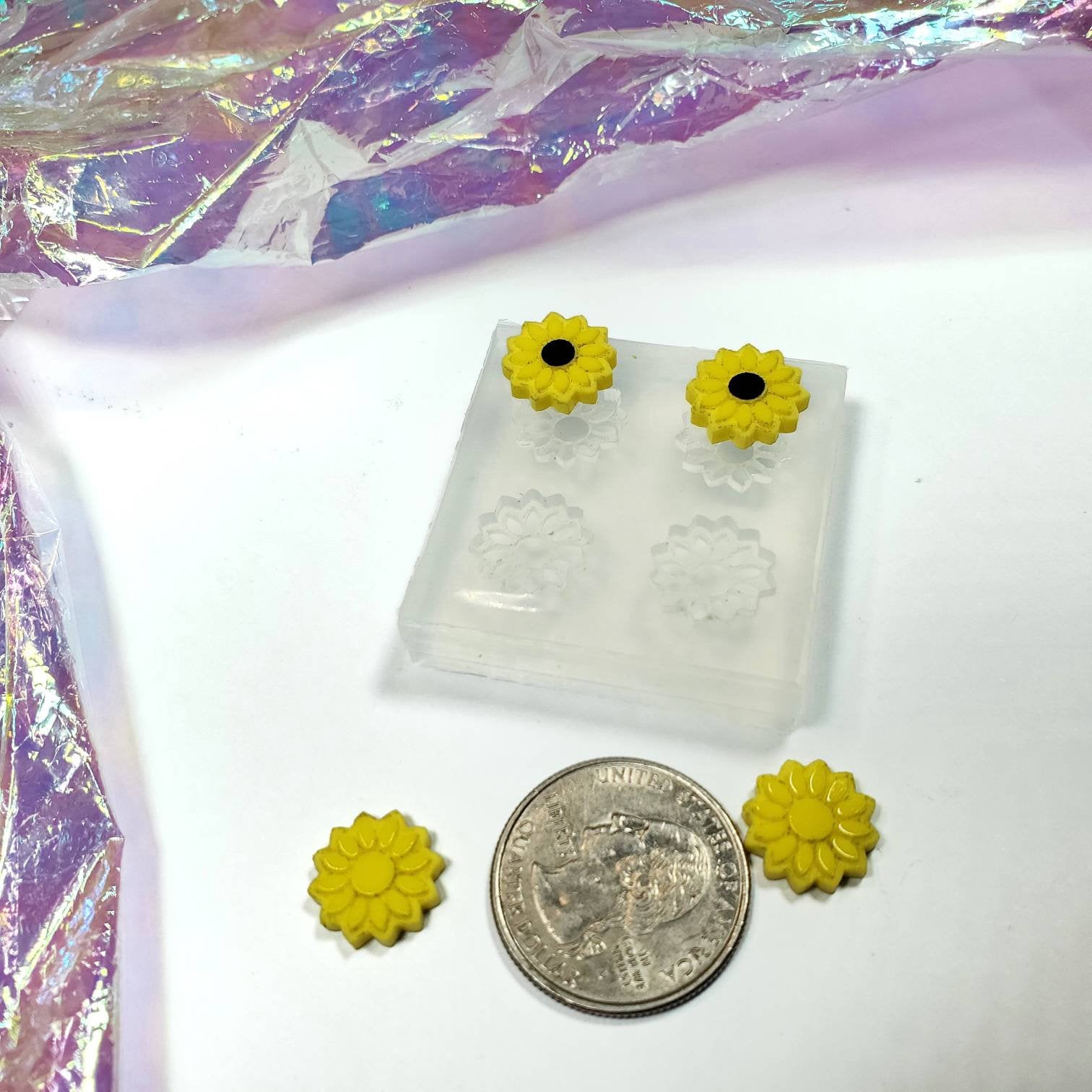 Sunflower Stud Earring Silicone Mold(B11)