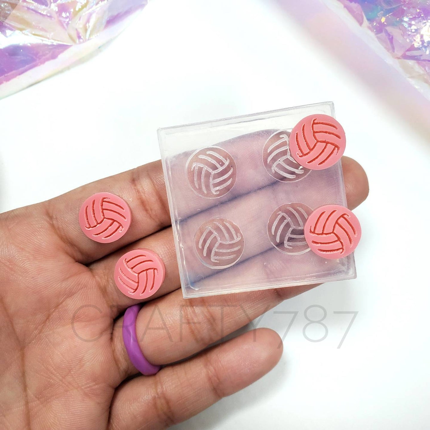 Volleyball Stud Earring Silicone Mold (B12)