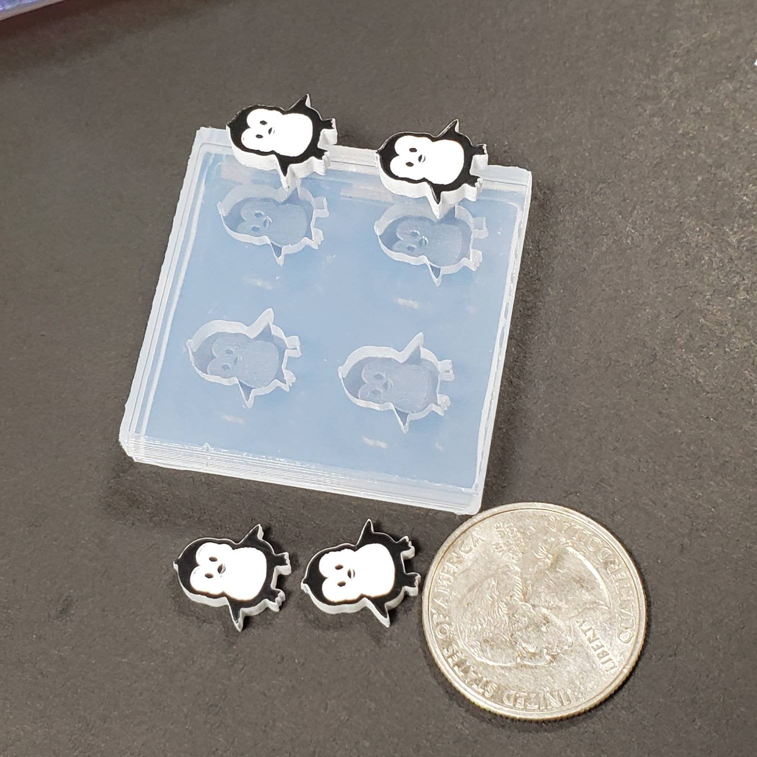 Penguins Stud Earrings Silicone Mold(B11)
