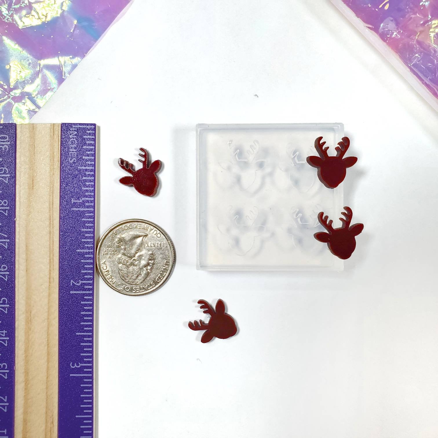 Reindeer Stud Earrings Silicone Mold(A5)