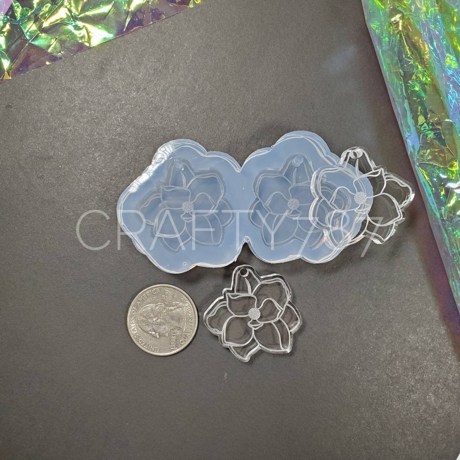 Orchids Dangle Earrings Silicone Mold (C10)