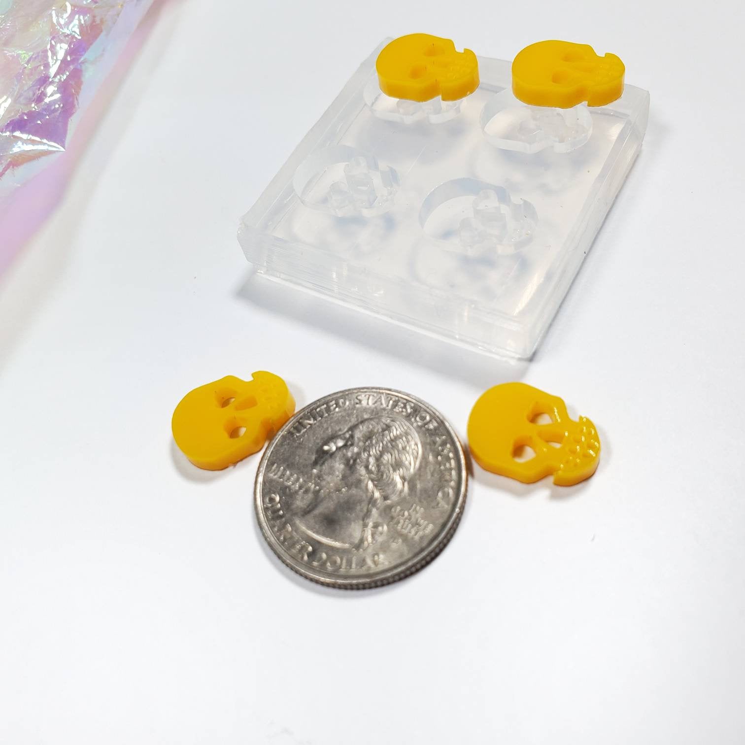 Sugar Skull Stud Earring Silicone Mold 10.7mm x 15mm(A11)