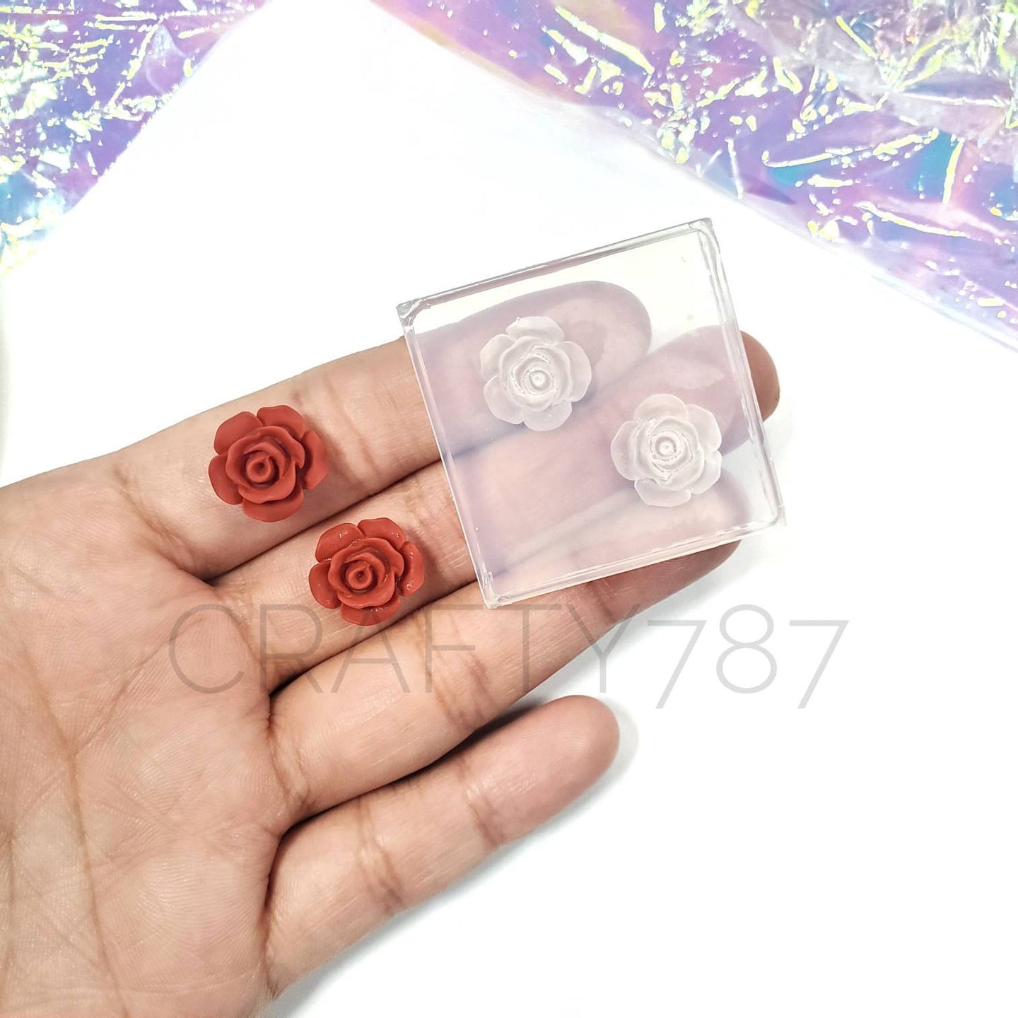 Matte Rose 12mm Earring Silicone Mold(A10)