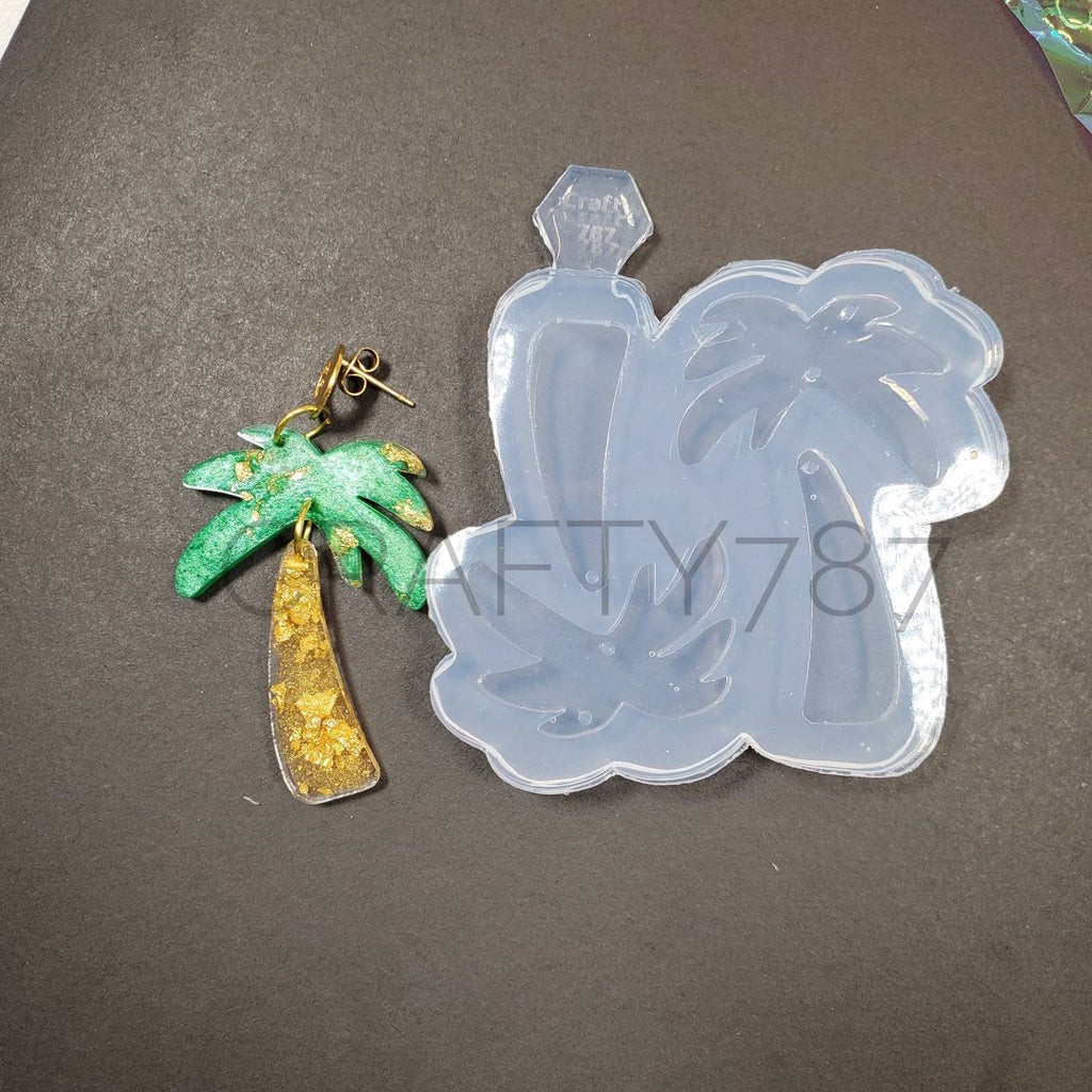 Palm Earrings Resin Silicone Mold 2 parts (C11)