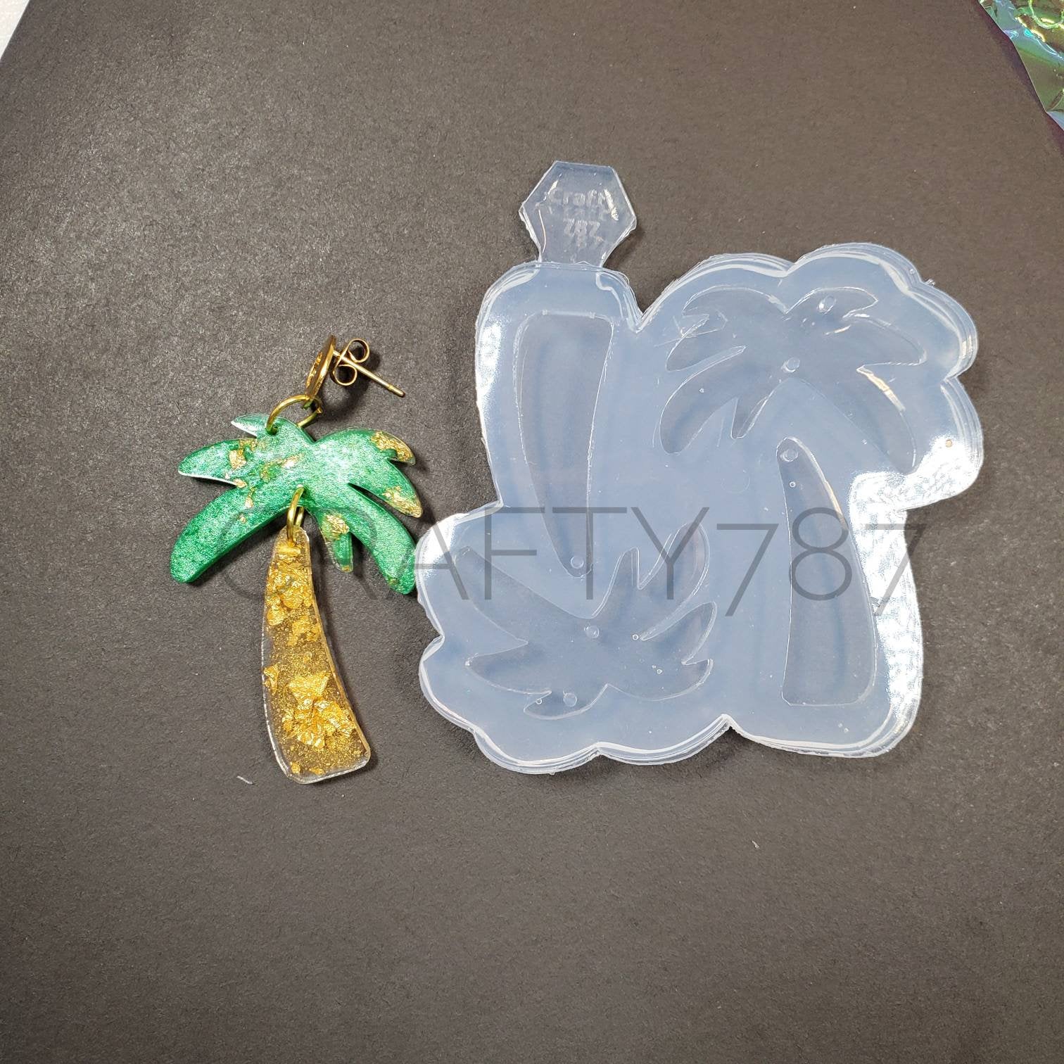 Palm Earrings Resin Silicone Mold 2 parts (C11)