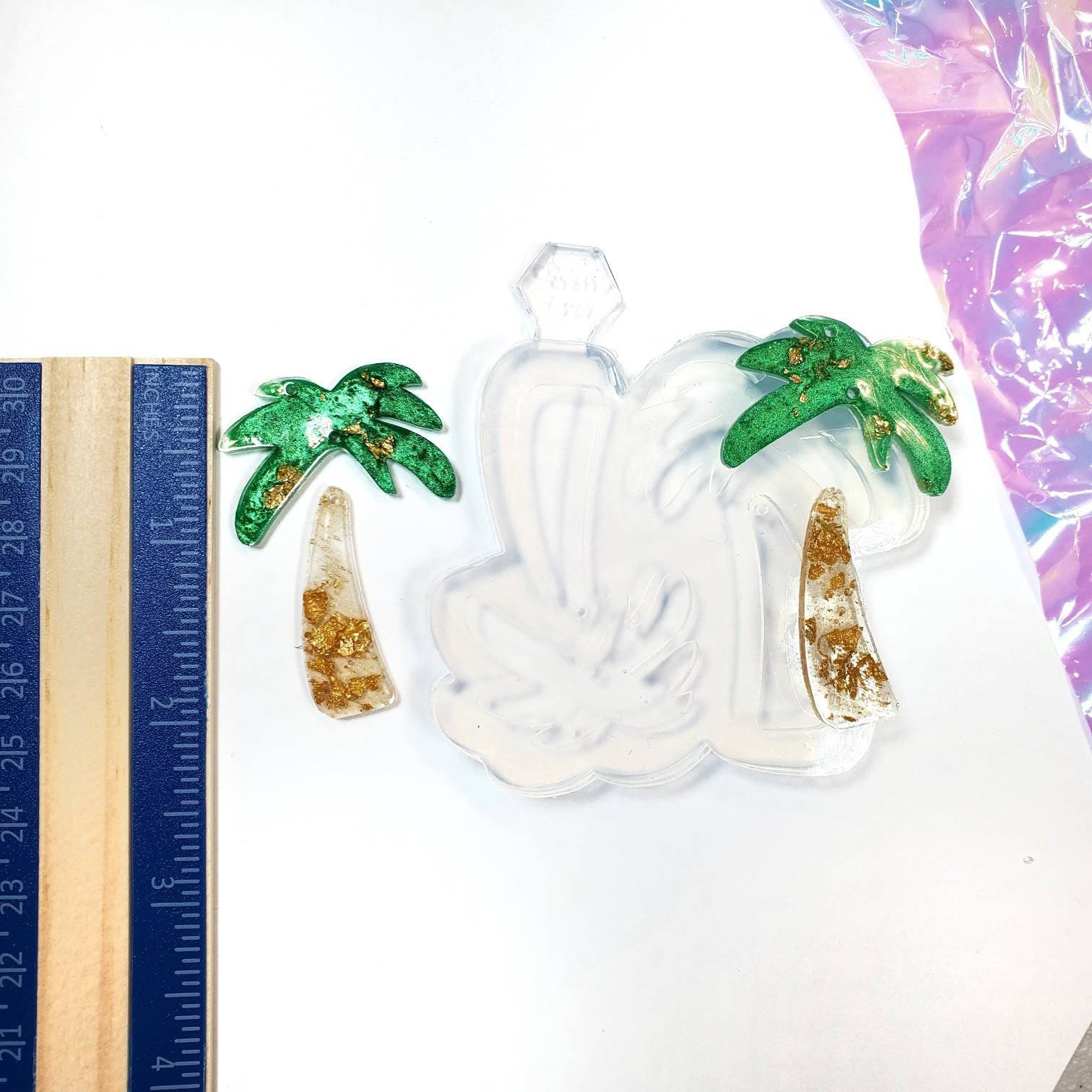 Palm Earrings Resin Silicone Mold 2 parts (C11)