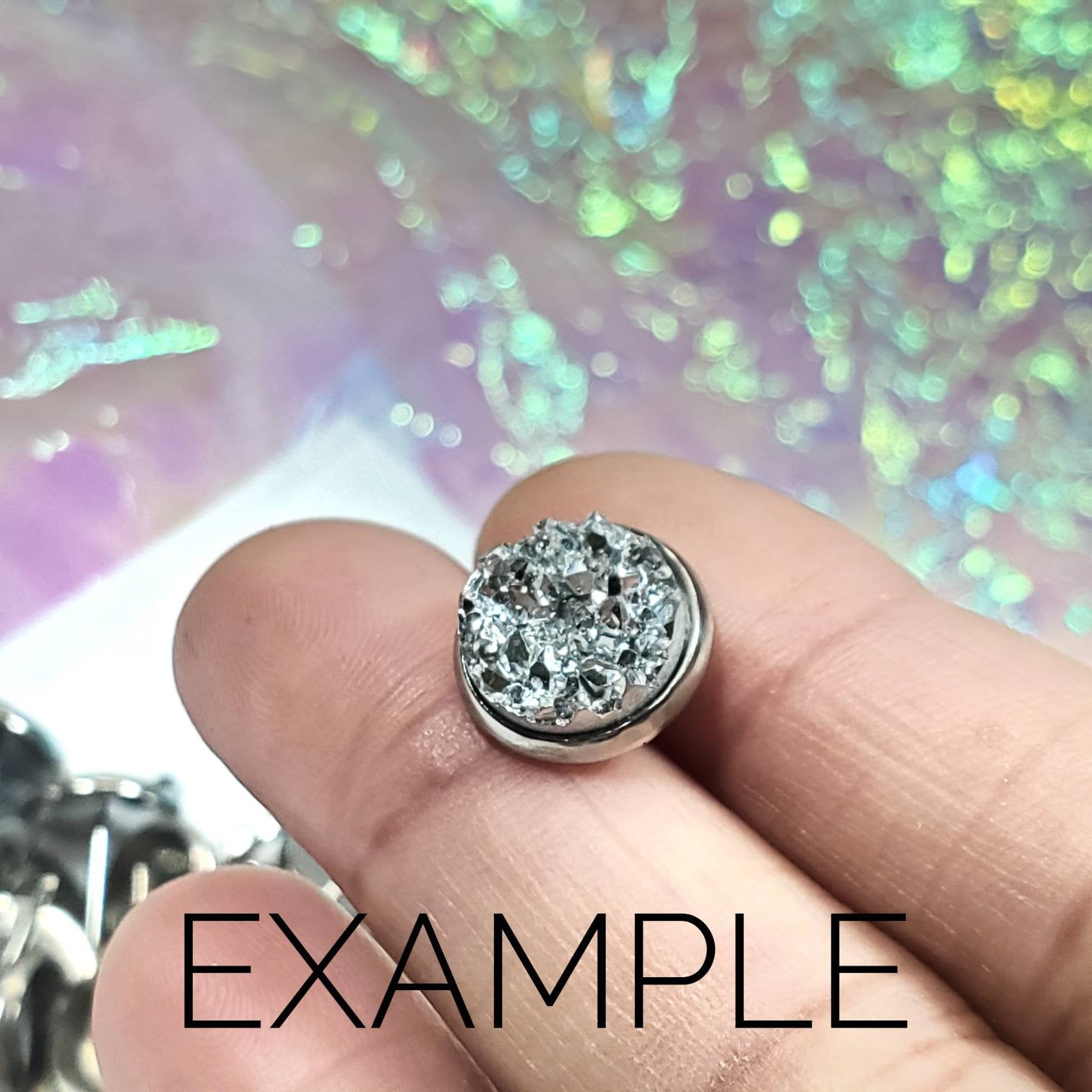 Cabochon Tray Posts Stainless Steel 10mm with Backs | Resin Druzy Posts | Jewelry