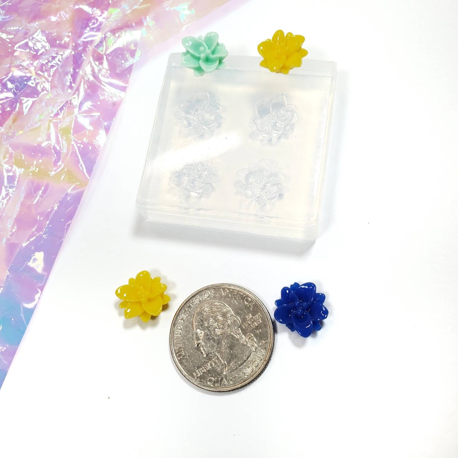 Lotus Flower 12mm Gloss Cabochon Silicone Mold