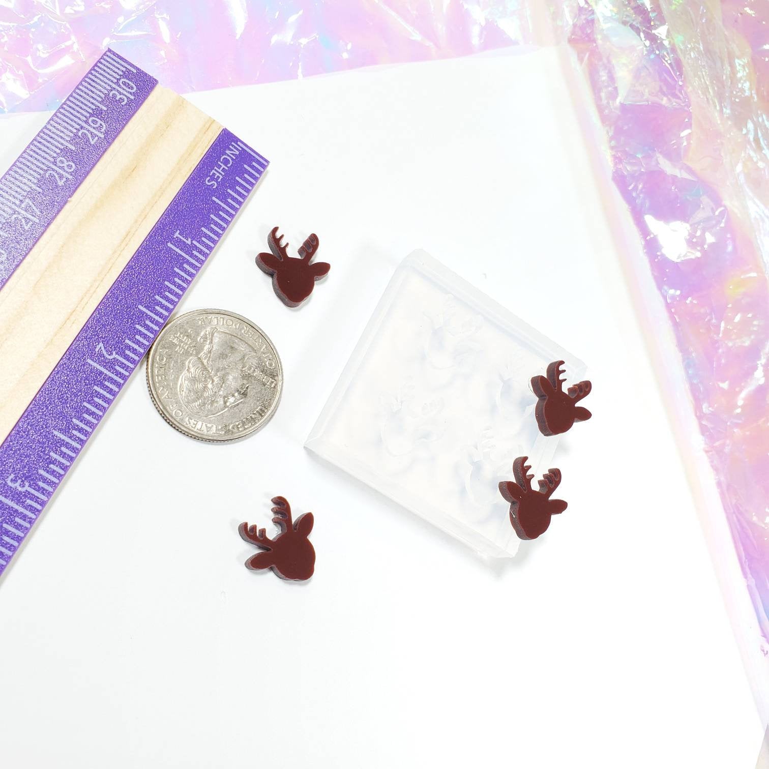 Reindeer Stud Earrings Silicone Mold(A5)