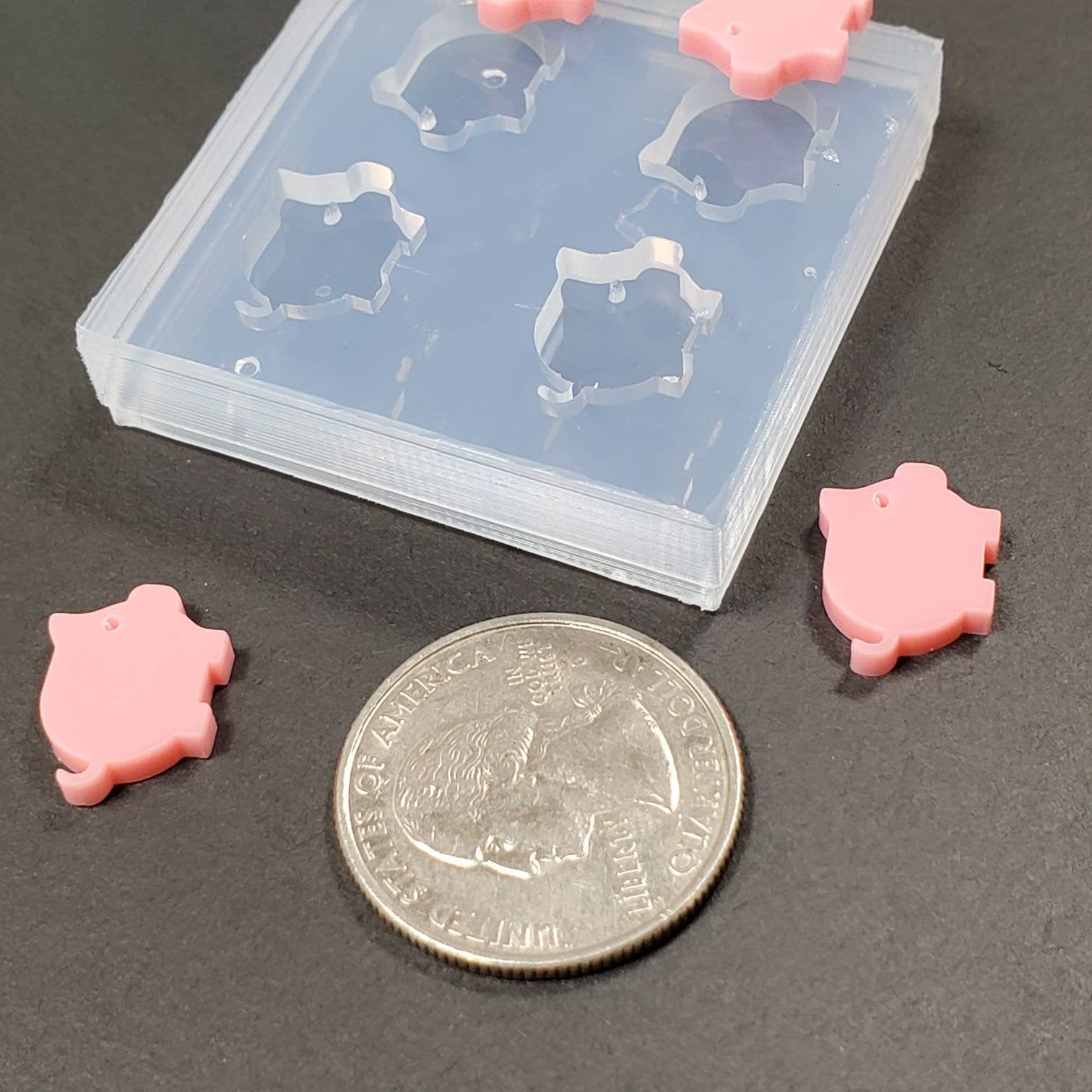 Pig Cute Stud Earring Silicone Mold(A12)