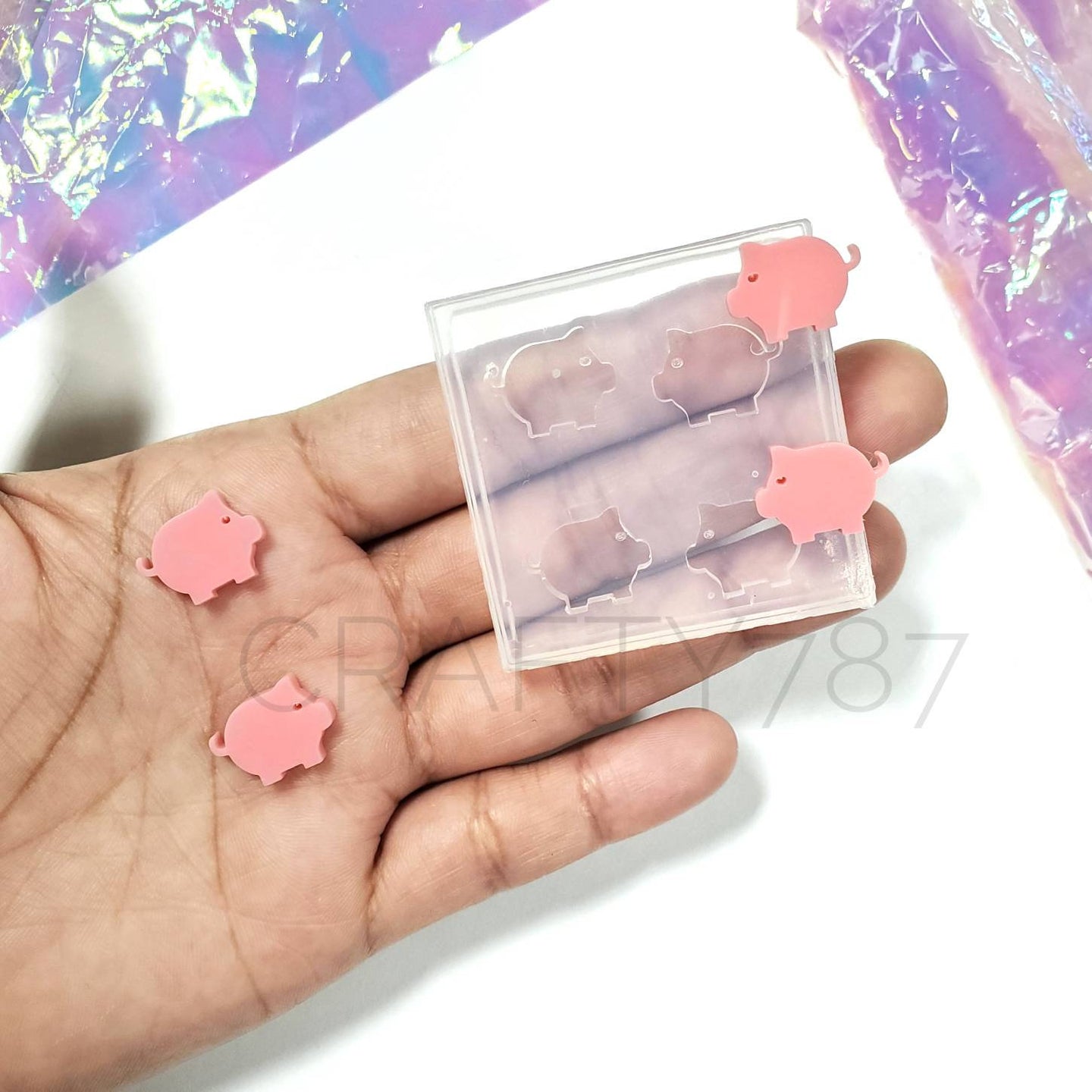 Pig Cute Stud Earring Silicone Mold(A12)