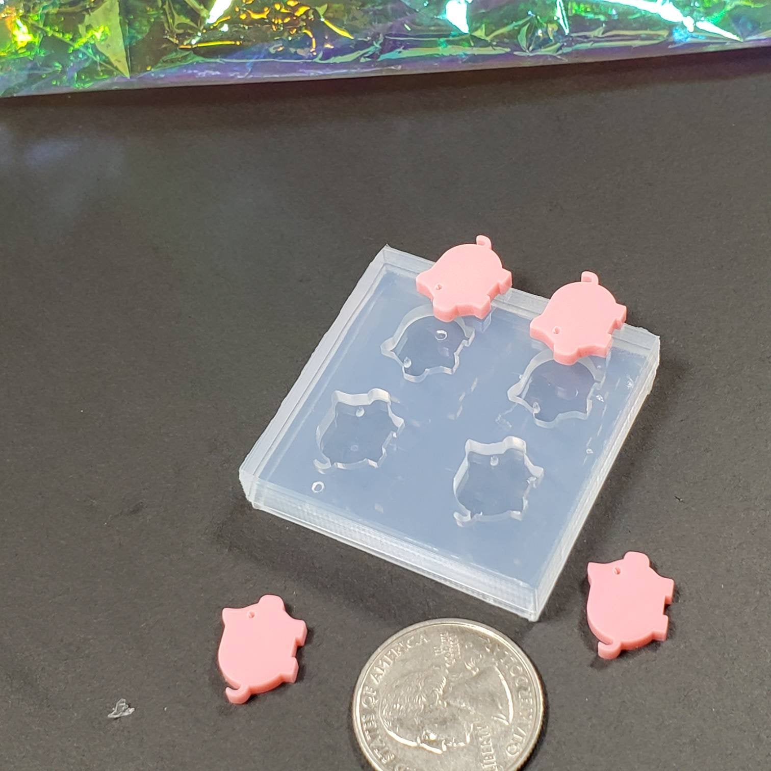 Pig Cute Stud Earring Silicone Mold(A12)