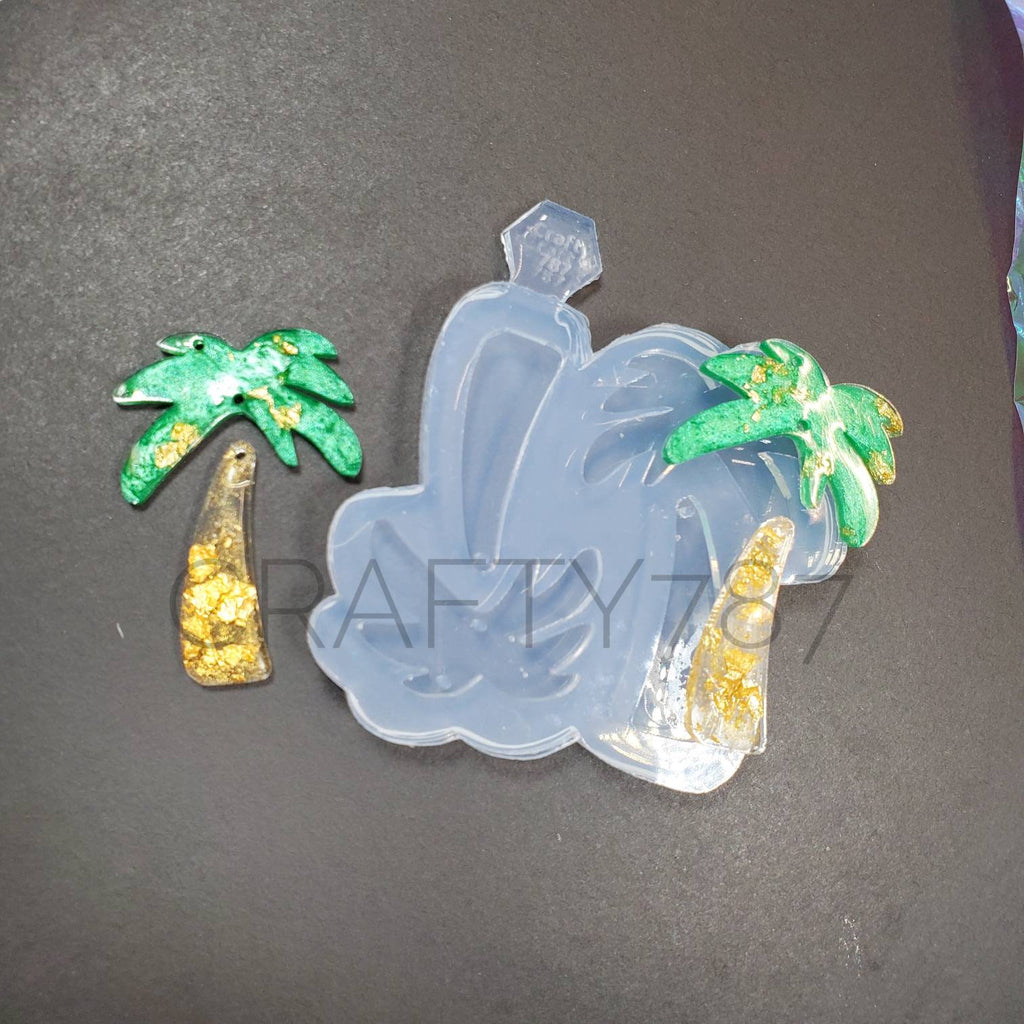 Palm Earrings Resin Silicone Mold 2 parts (C11)