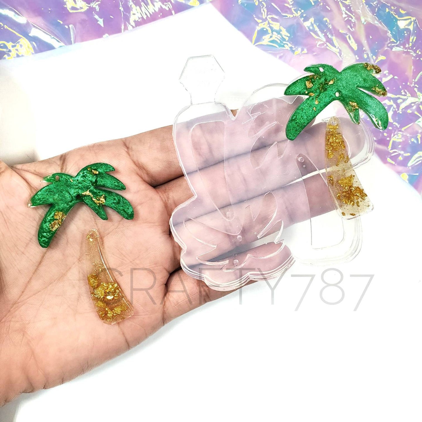 Palm Earrings Resin Silicone Mold 2 parts (C11)