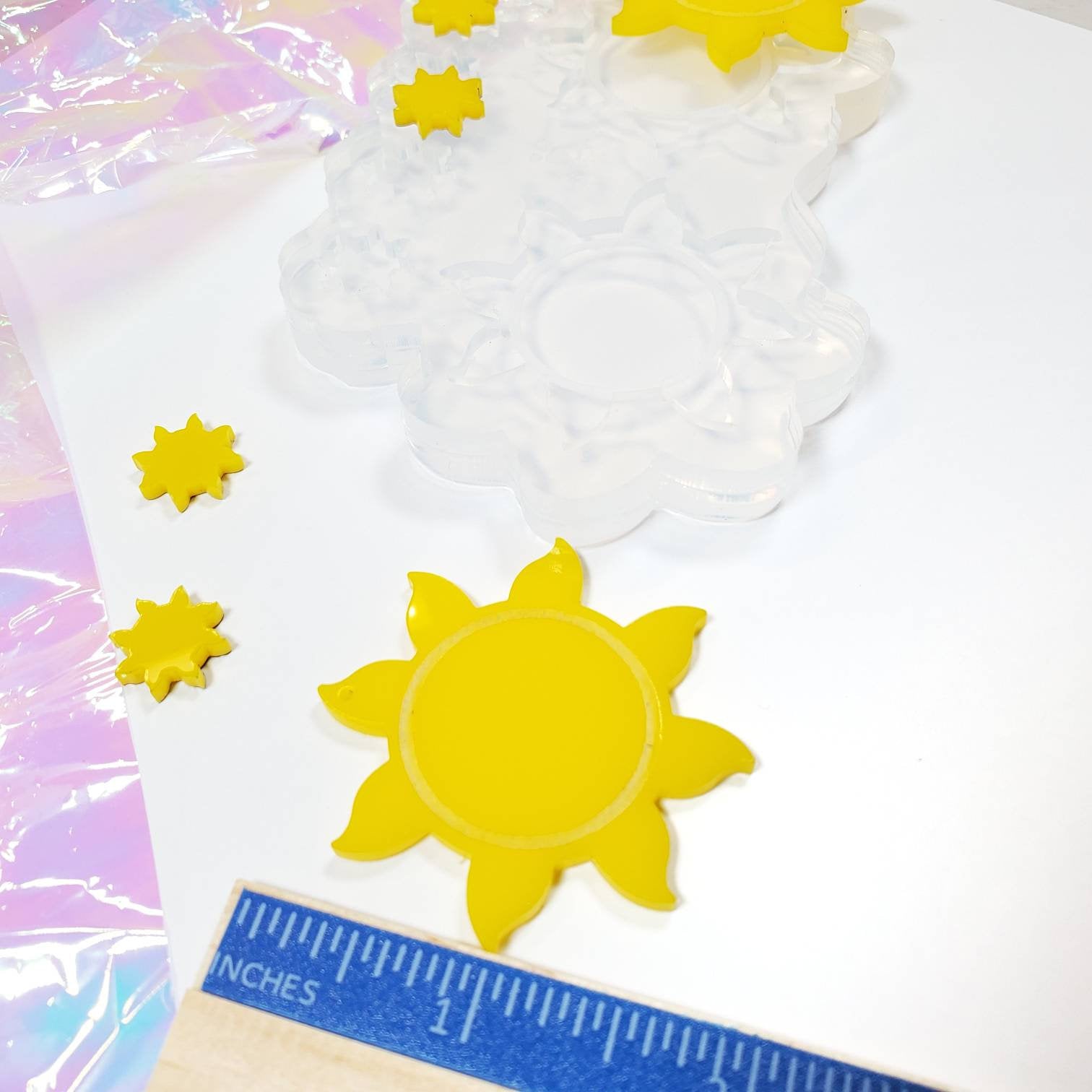 Sun Dangle Earrings Silicone Mold with 2 pairs of studs Earrings (C7)